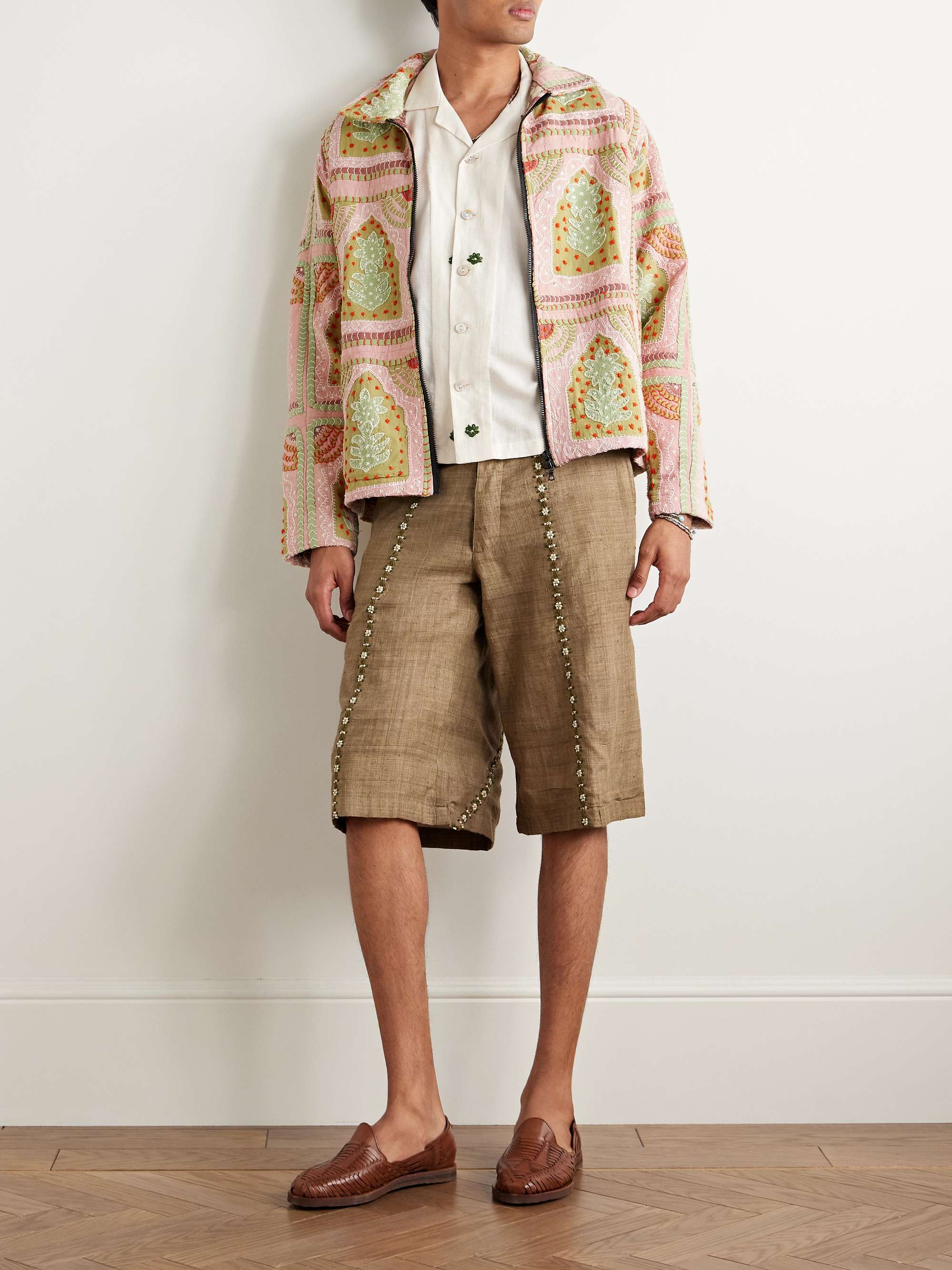 Panelled Embroidered Cotton Jacket view