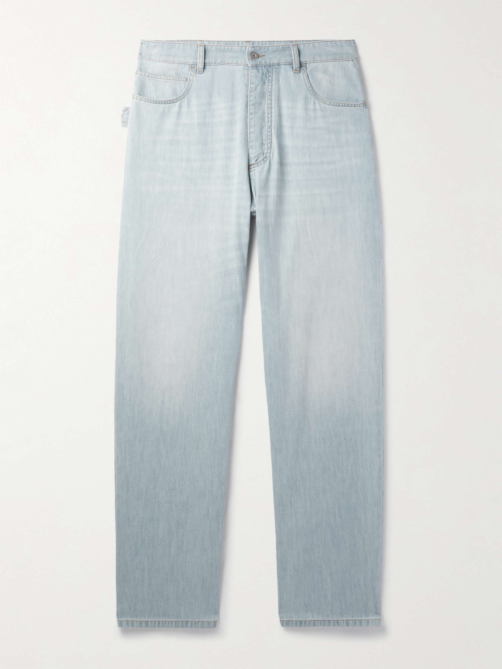 Straight-Leg Bleached Jeans view