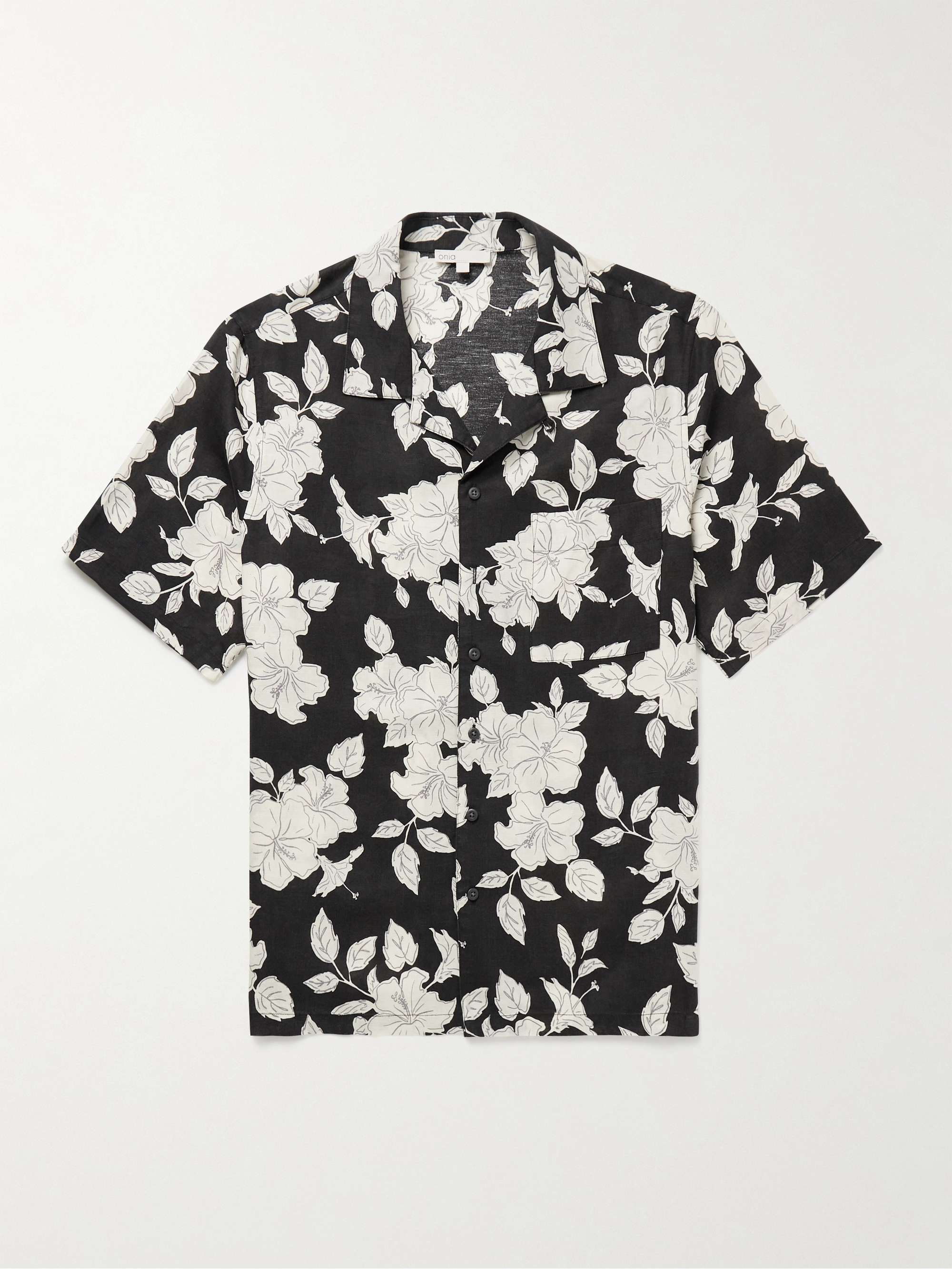 Air Convertible-Collar Floral-Print Linen and Lyocell-Blend Shirt view