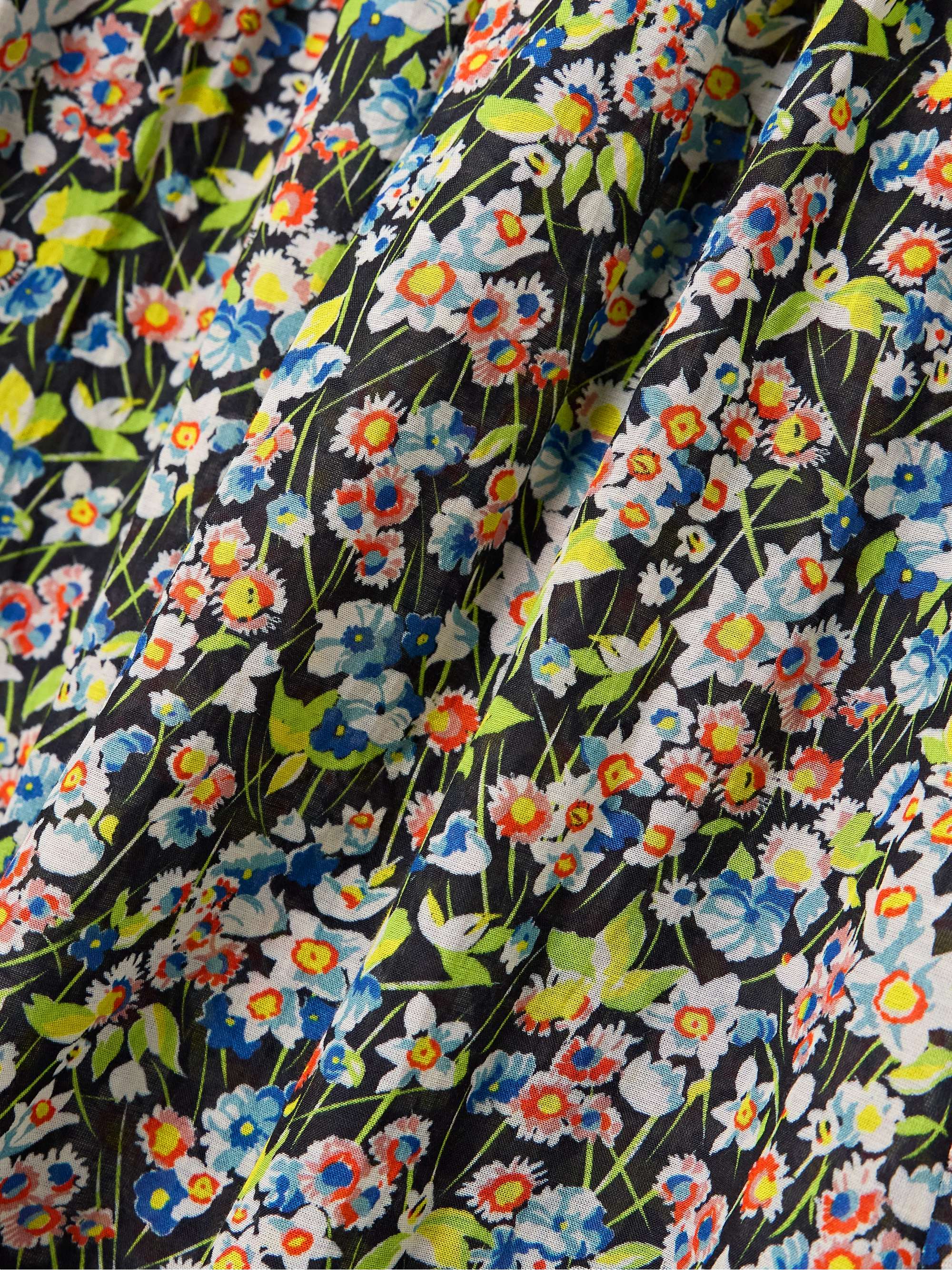 Rosenda ruffled shirred floral-print organic cotton-blend voile midi dress view
