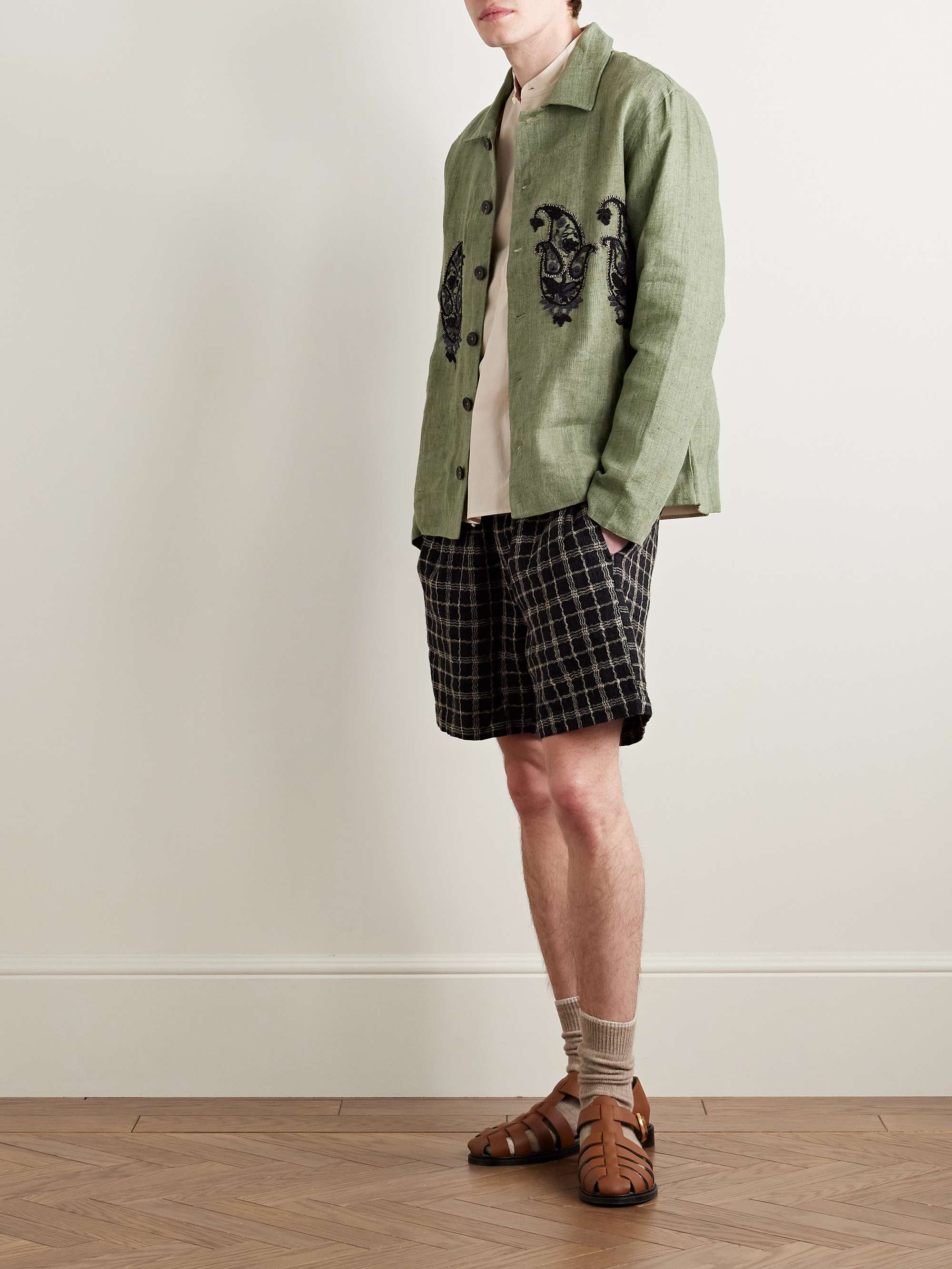 Embellished Linen Overshirt view