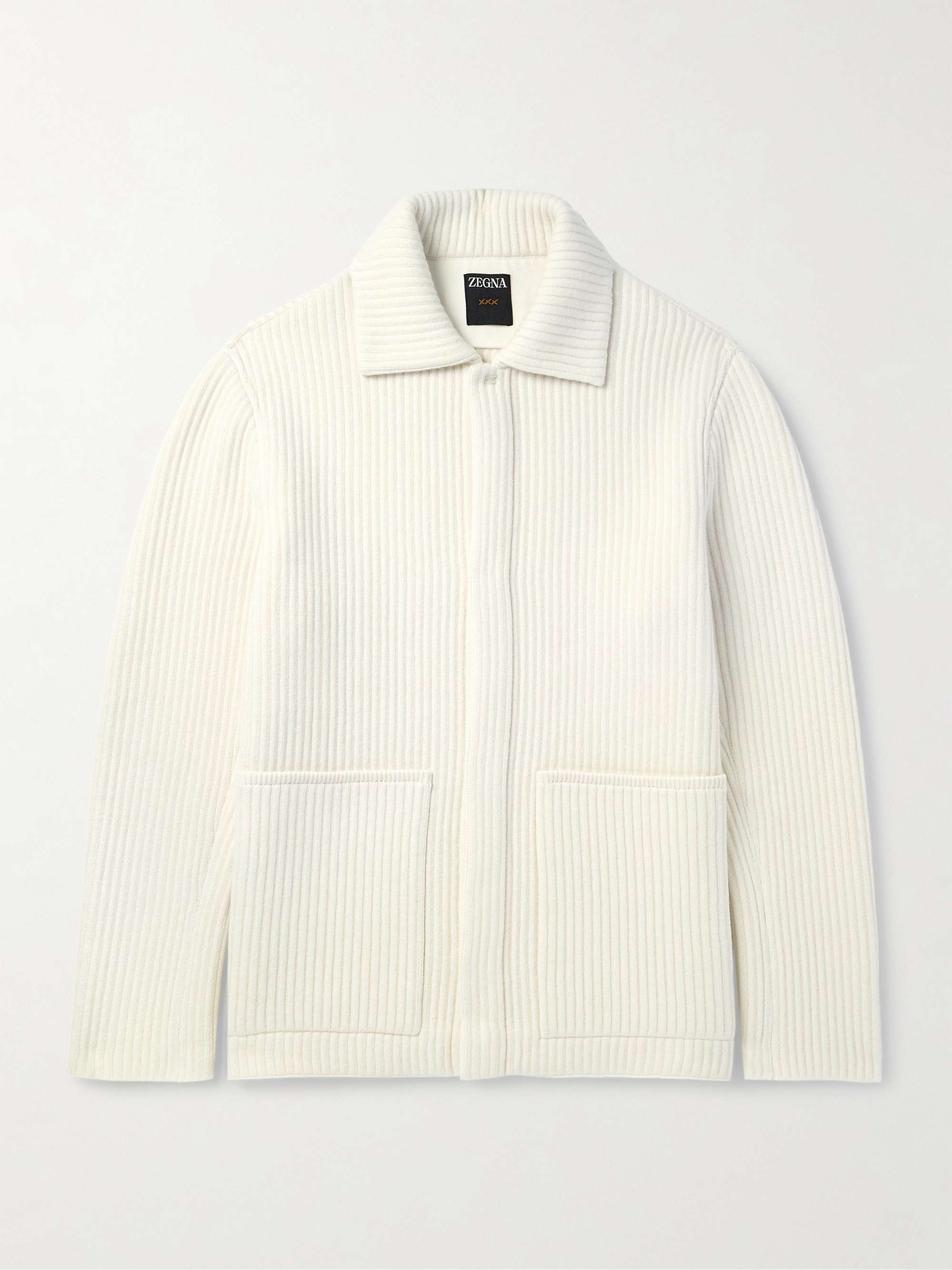 Ribbed Wool and Cashmere-Blend Jacket view