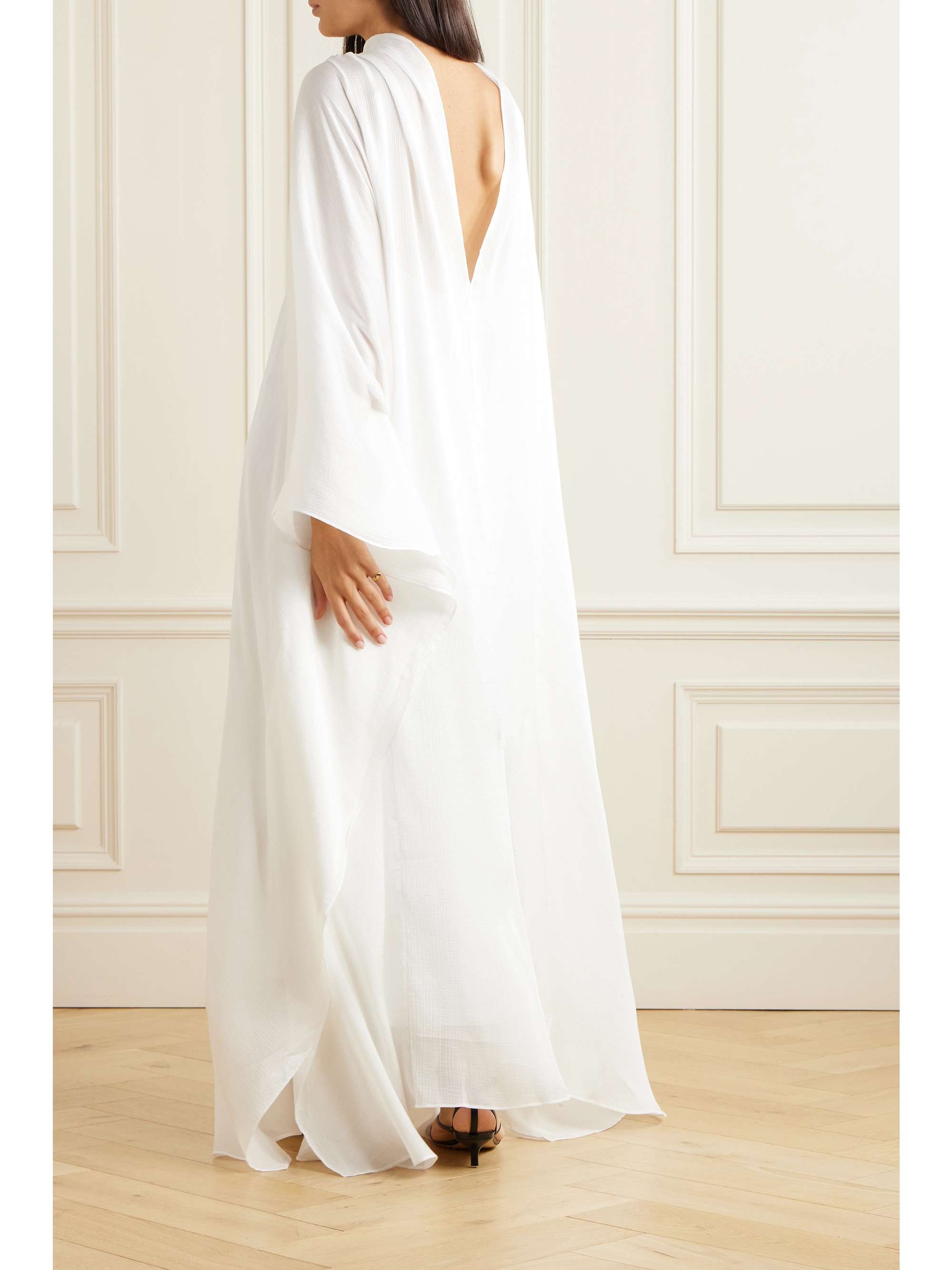 Crinkled-voile maxi dress view