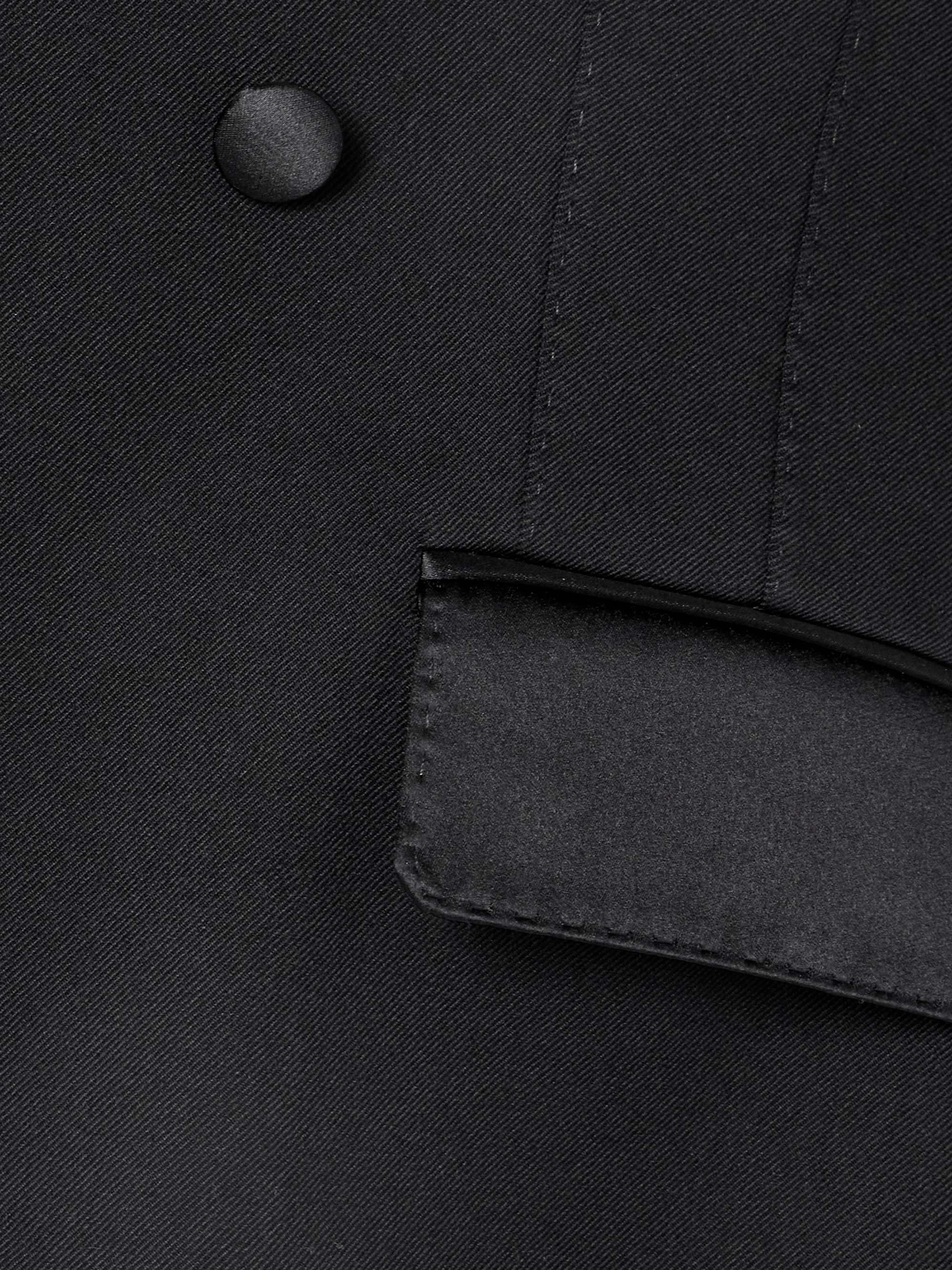 Silk satin-trimmed wool-blend twill blazer view