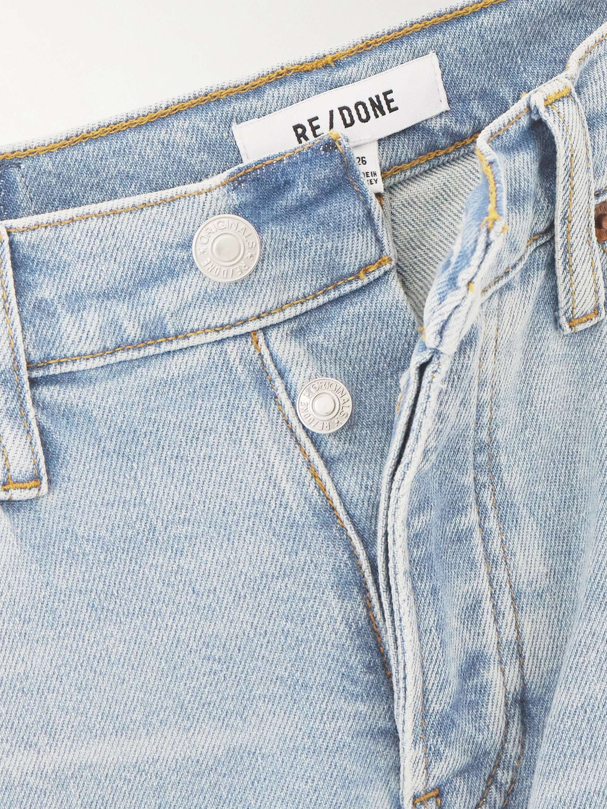 Frayed mid-rise wide-leg jeans view