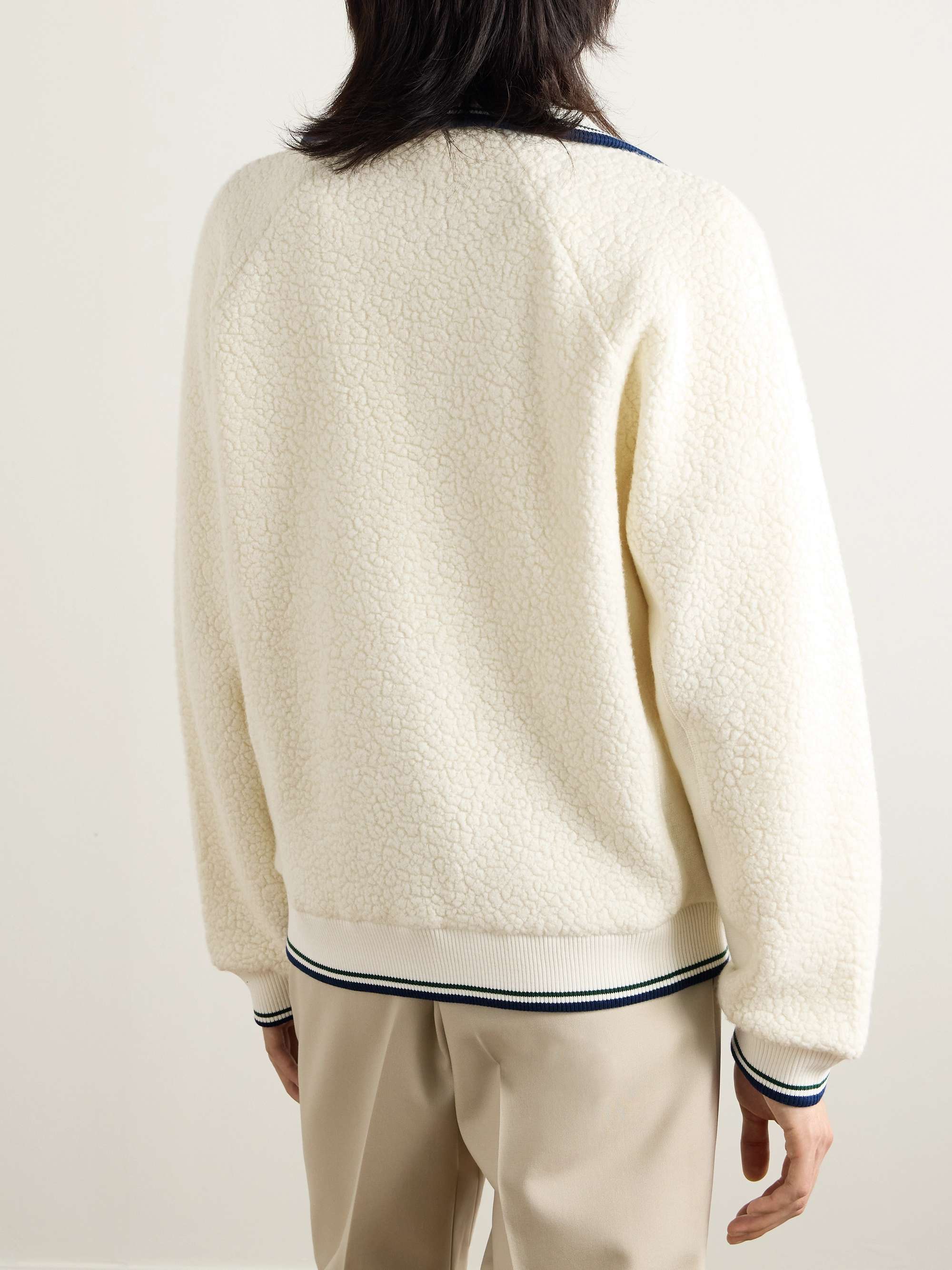 Logo-Embellished Fleece Zip-Up Sweatshirt view