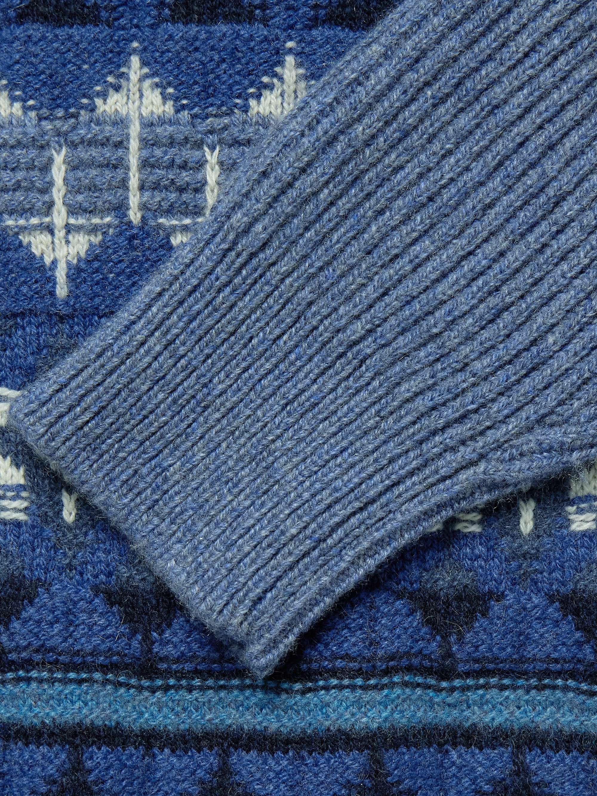 Fair Isle Ribbed-Knit Cashmere Half-Zip Sweater view