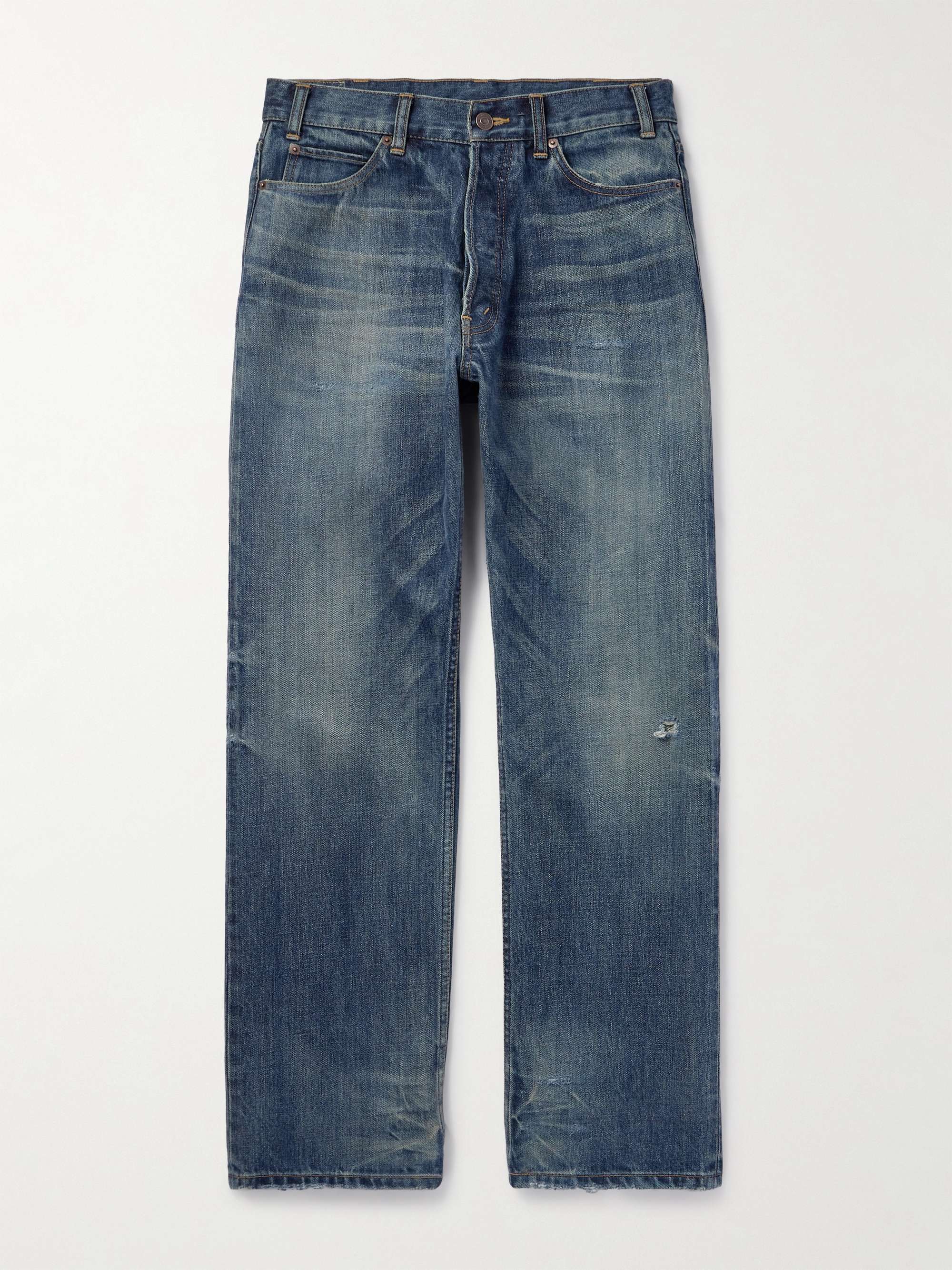 Wesley Distressed Straight-Leg Jeans view
