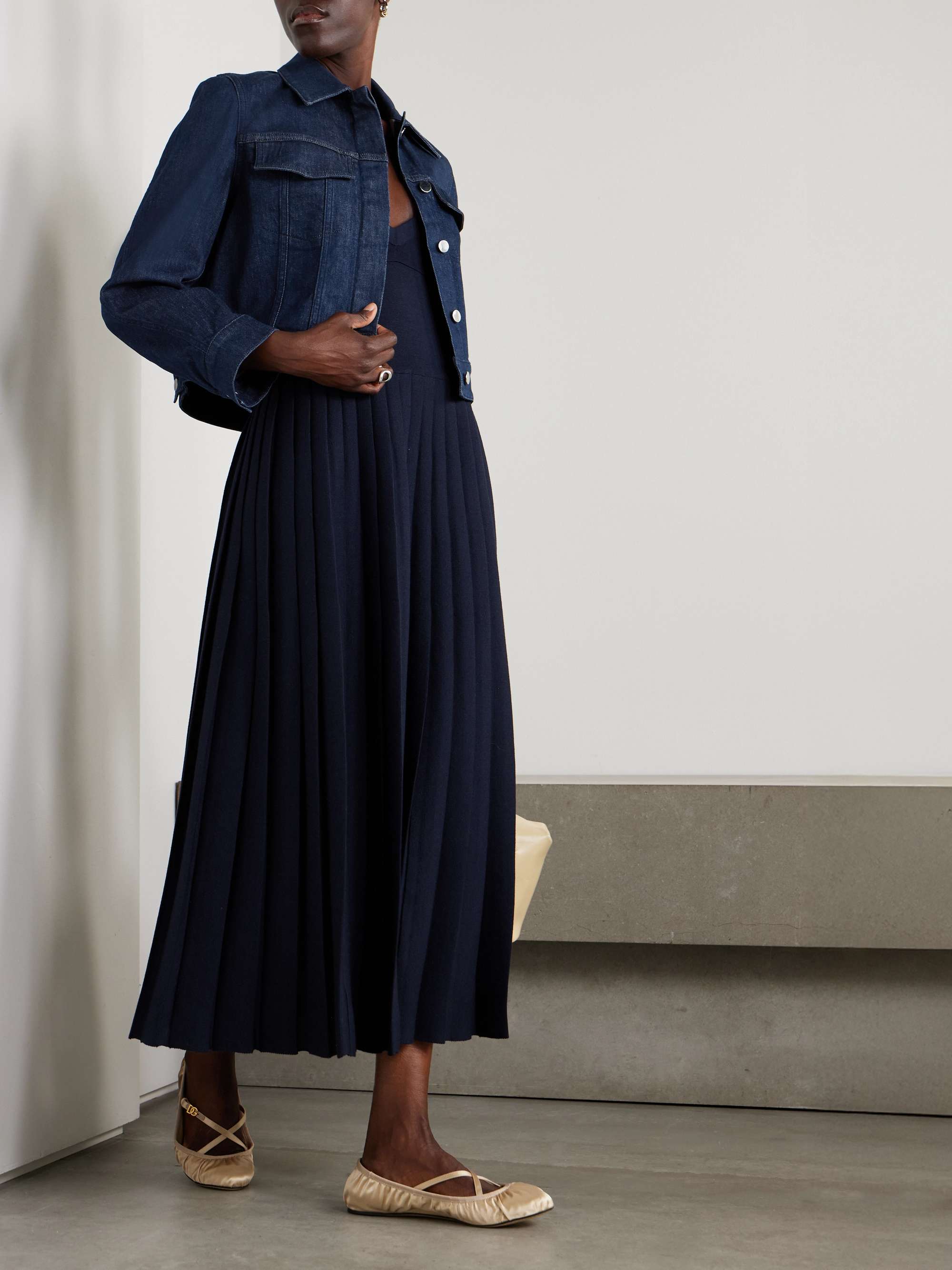 Cropped denim jacket view
