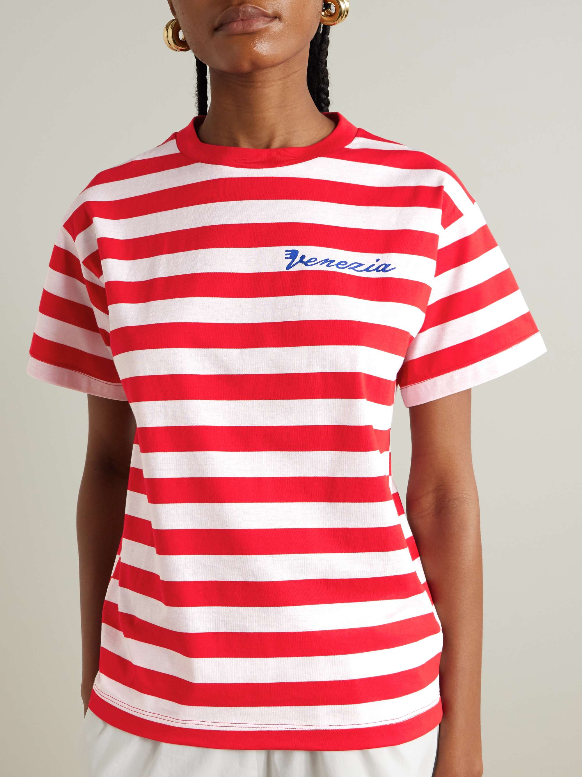 Venezia printed striped cotton-jersey T-shirt view