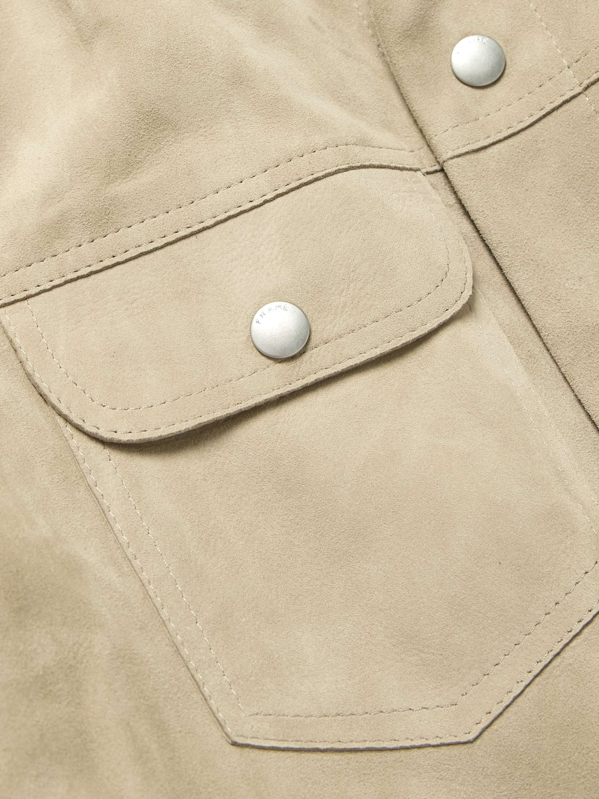 Slim-Fit Suede Trucker Jacket view