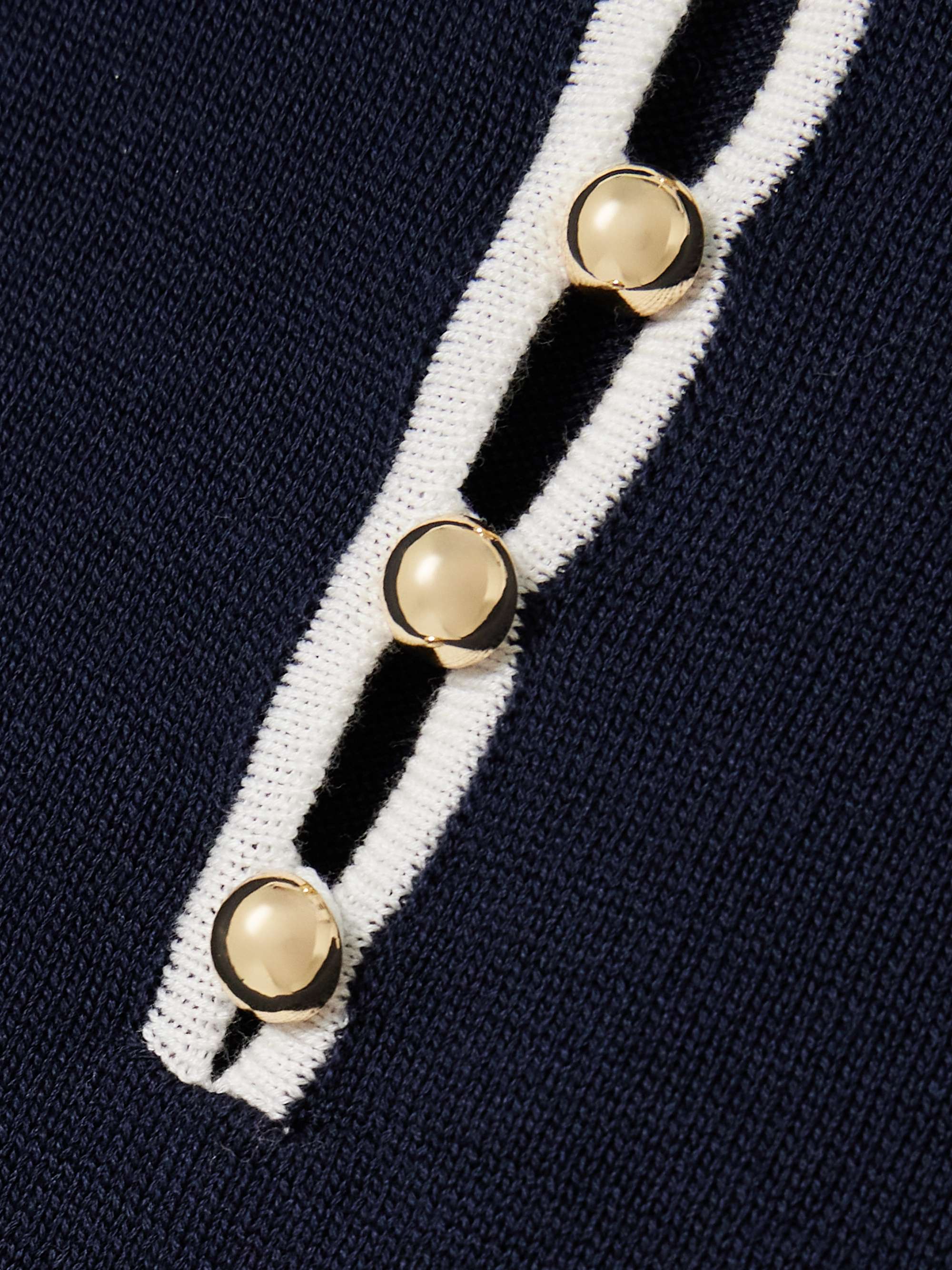 The Sport cropped striped cotton polo shirt view