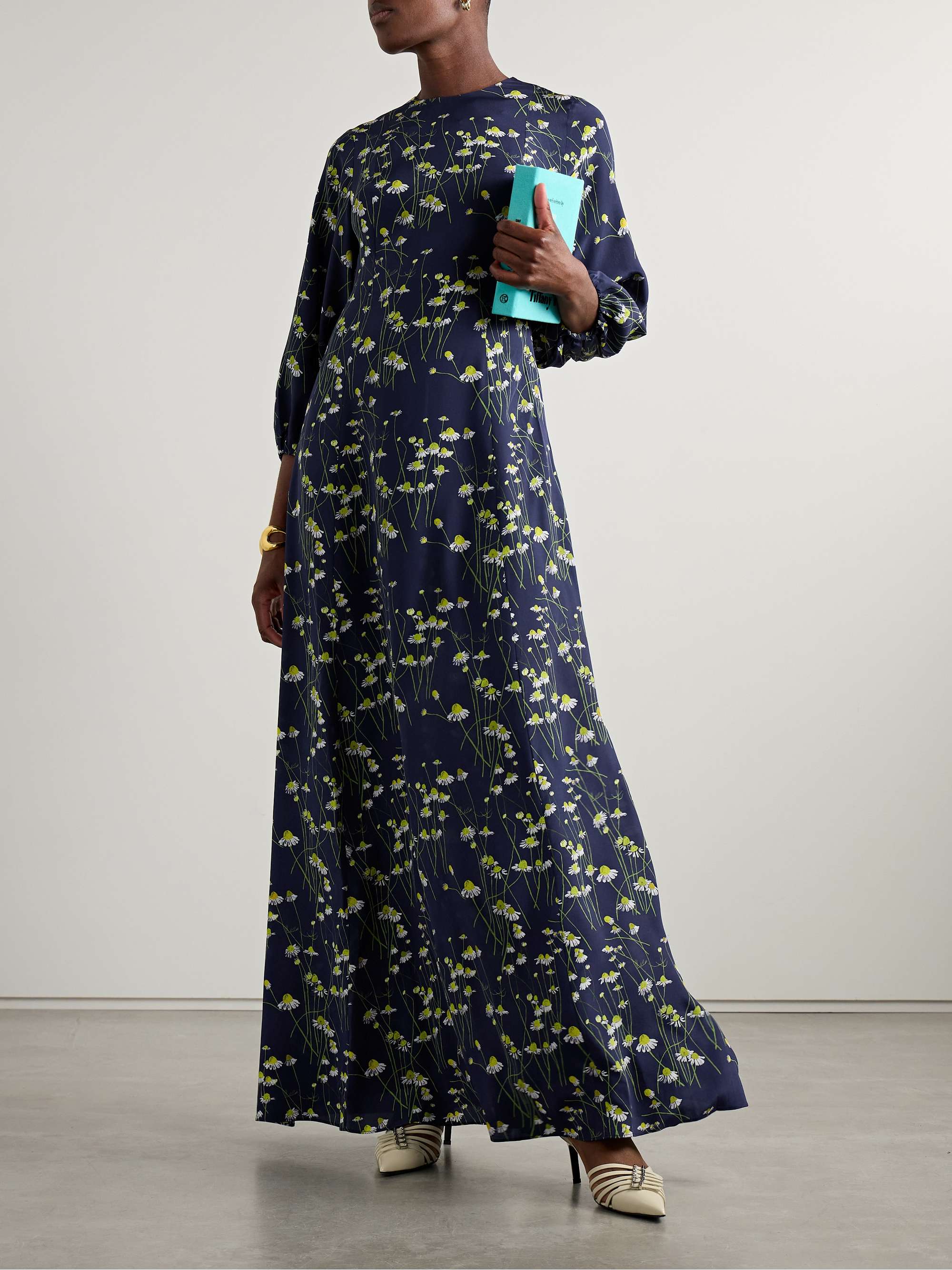 Roxette floral-print silk crepe de chine gown view