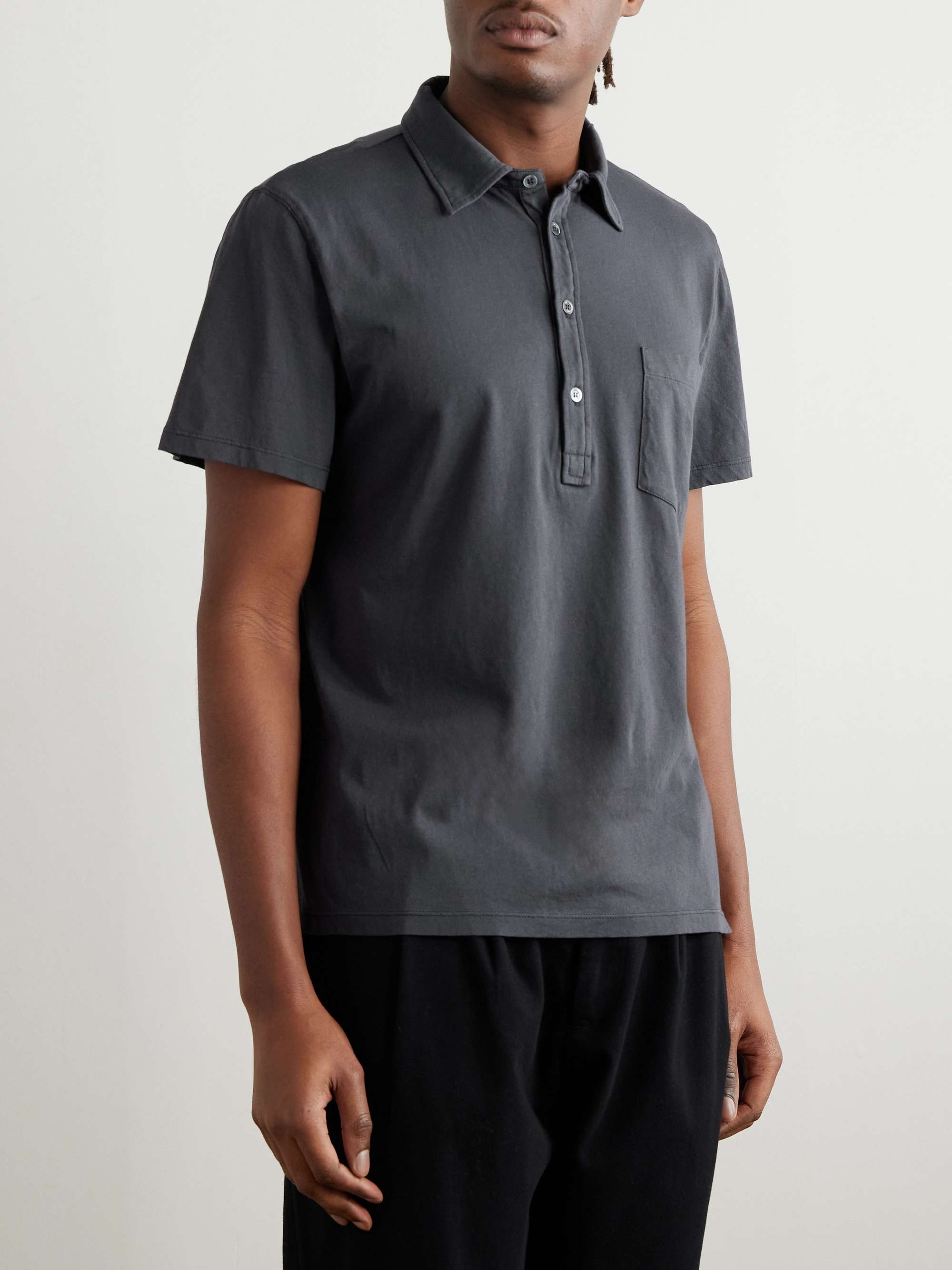 Spilo Garment-Dyed Cotton-Jersey Polo Shirt view