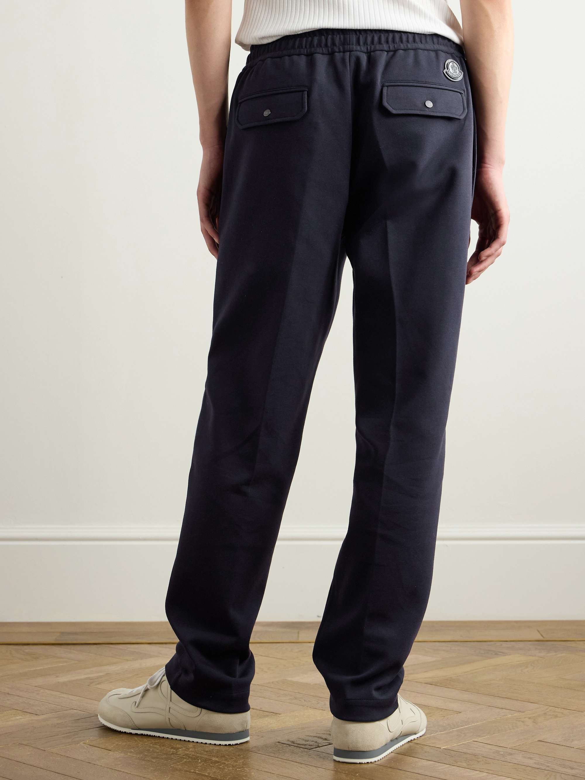 Straight-Leg Logo-Appliquéd Cotton-Blend Jersey Sweatpants view
