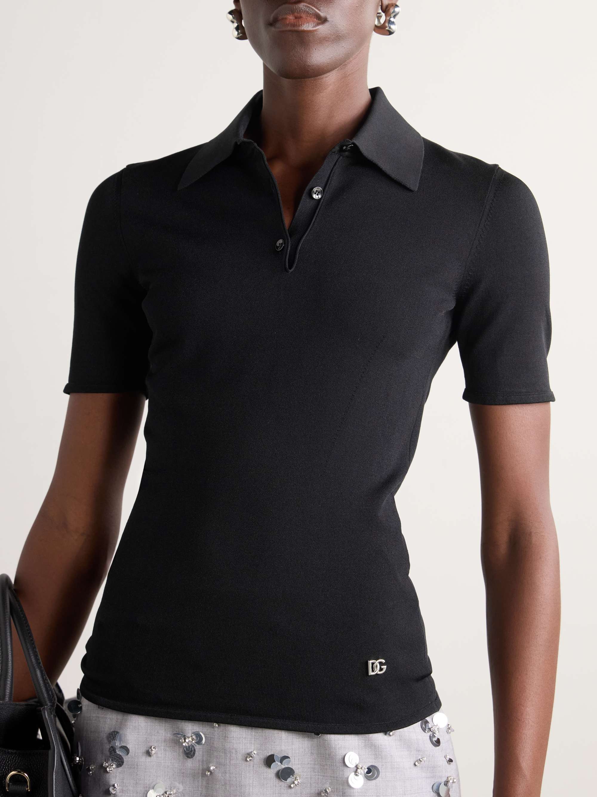 Appliquéd jersey polo shirt view