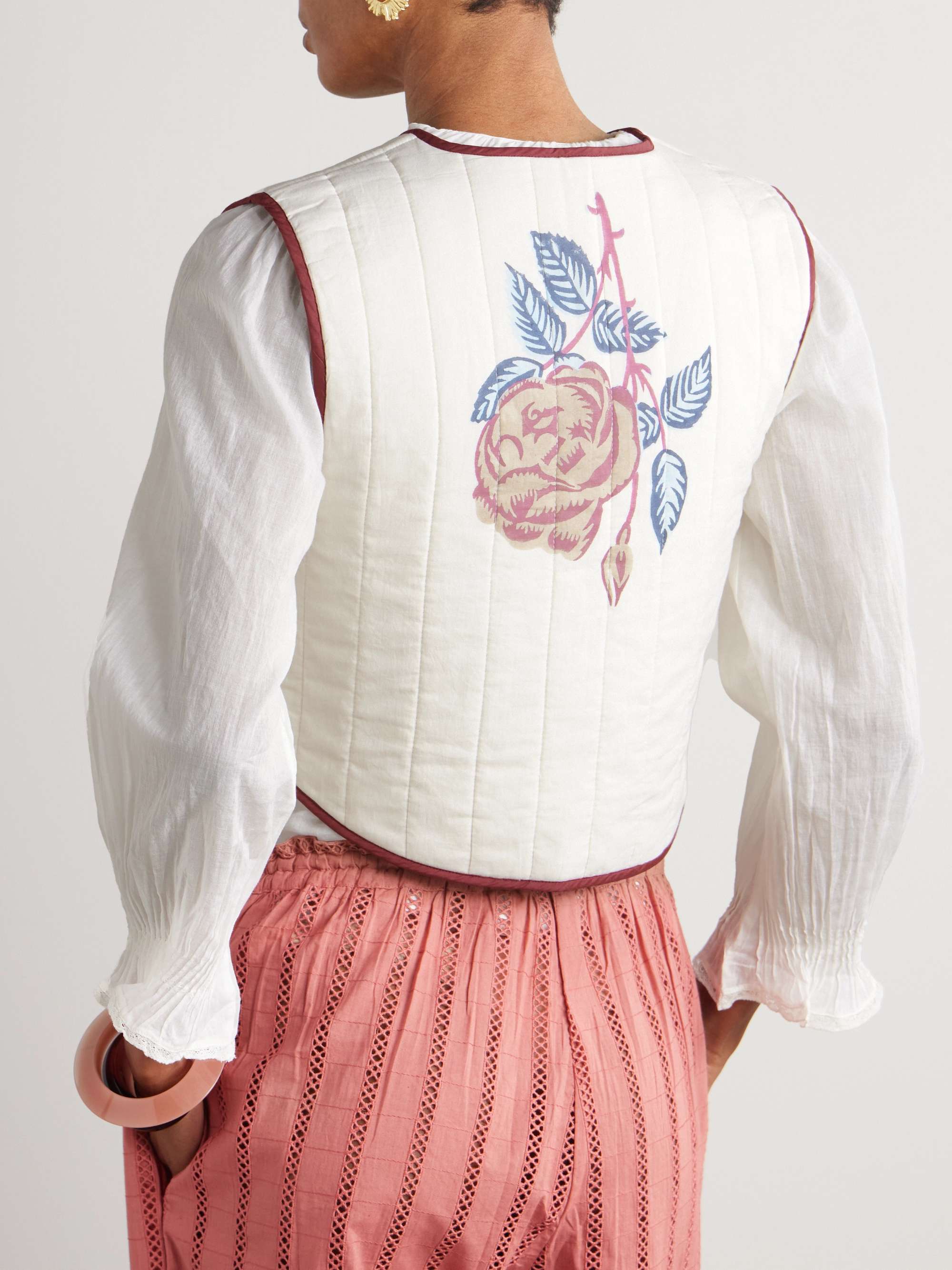 Tilda quilted floral-print cotton-poplin vest view