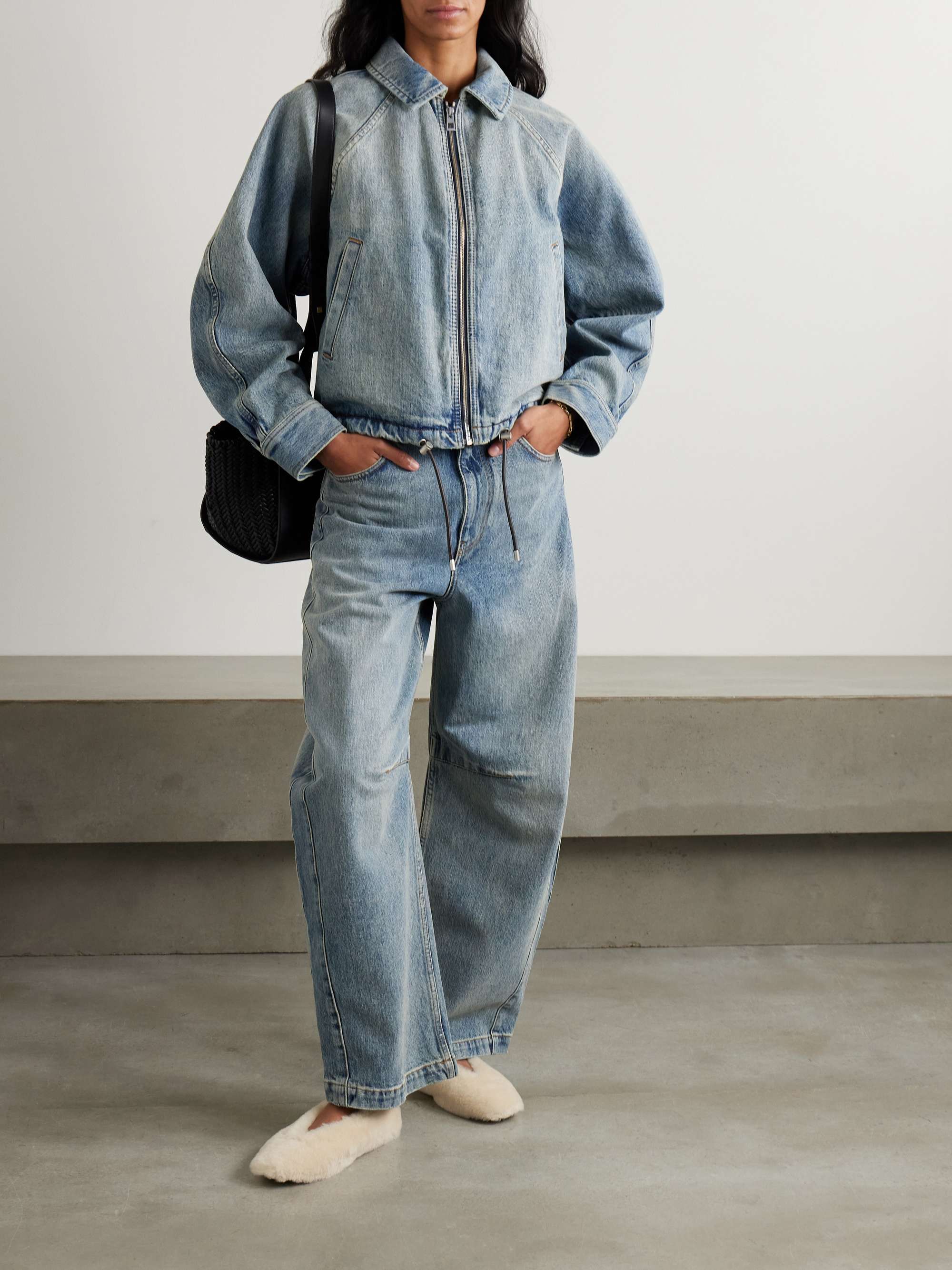 Anagram high-rise barrel-leg jeans view