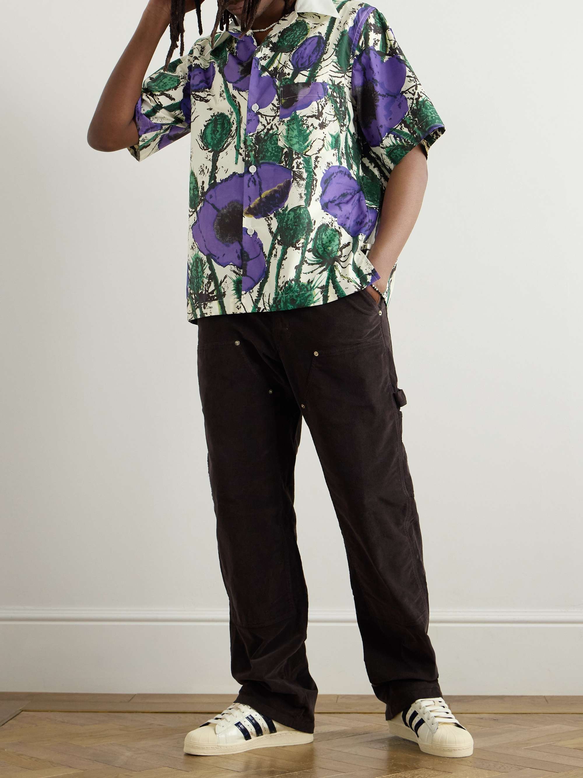 + Althea McNish Highlife Camp-Collar Logo-Embroidered Printed Cotton-Poplin Shirt view
