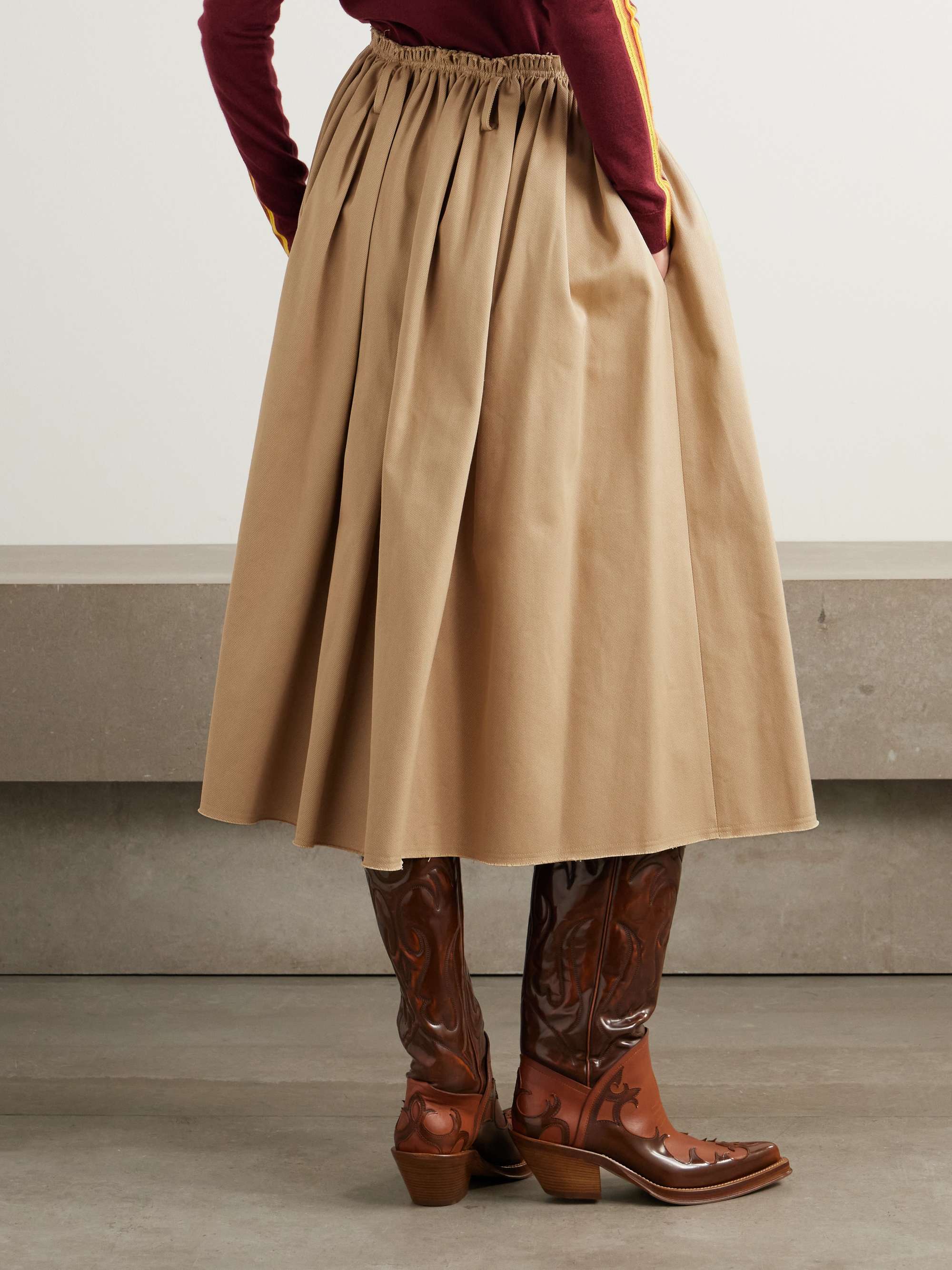 Chiara cotton-twill midi skirt view