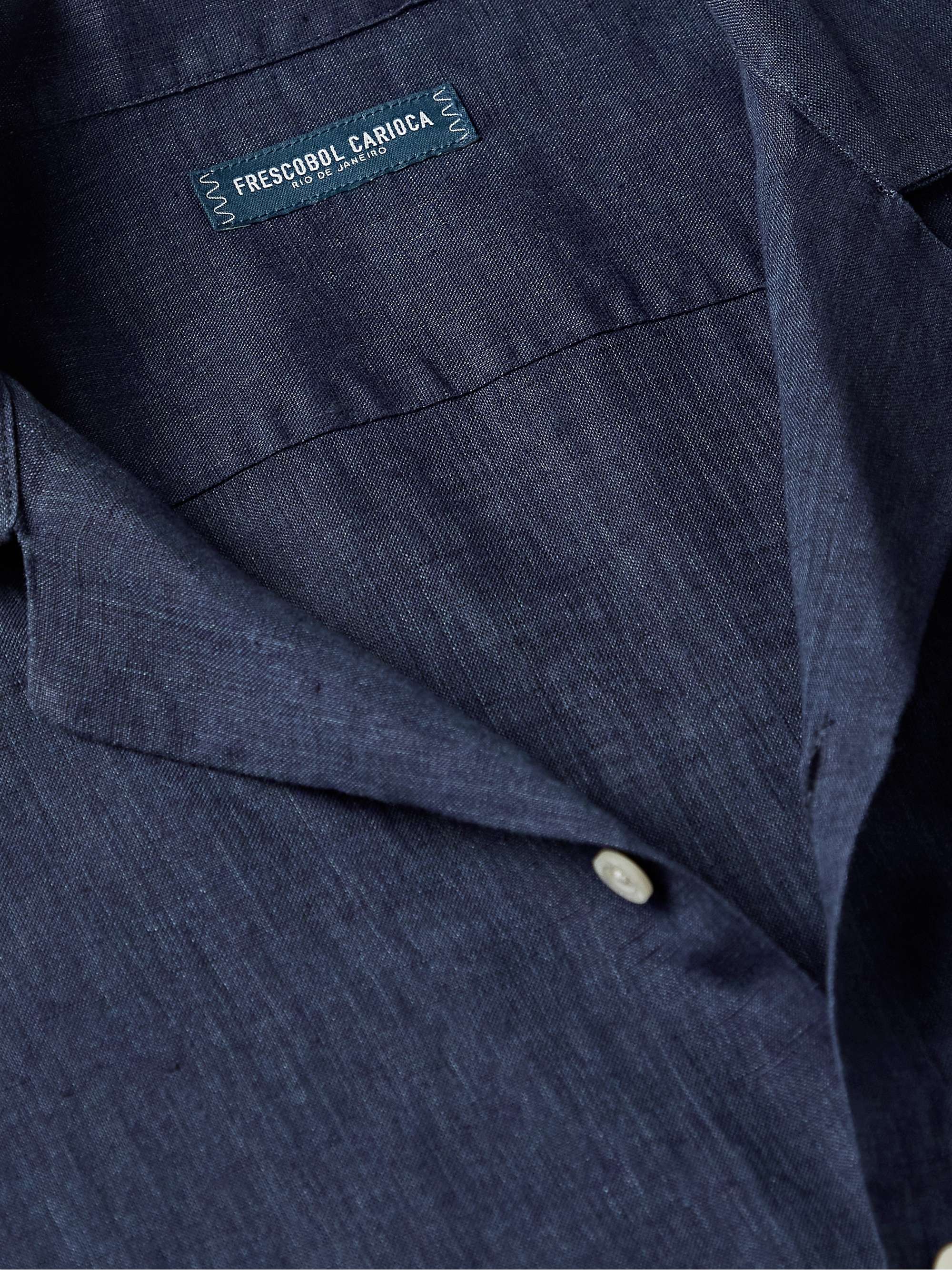 Angelo Camp-Collar Linen Shirt view
