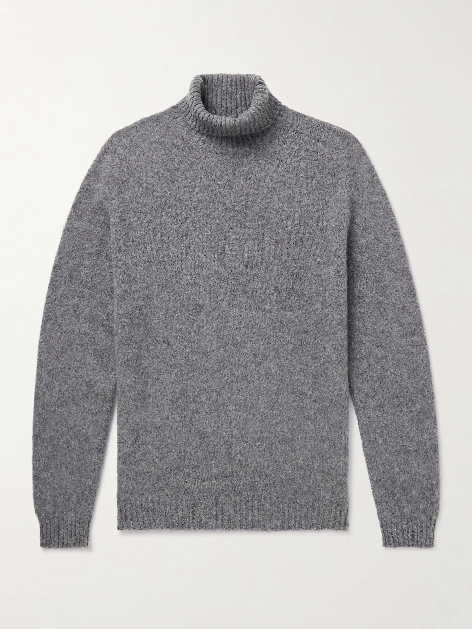 Brushed Wool and Cashmere-Blend Rollneck Sweater view