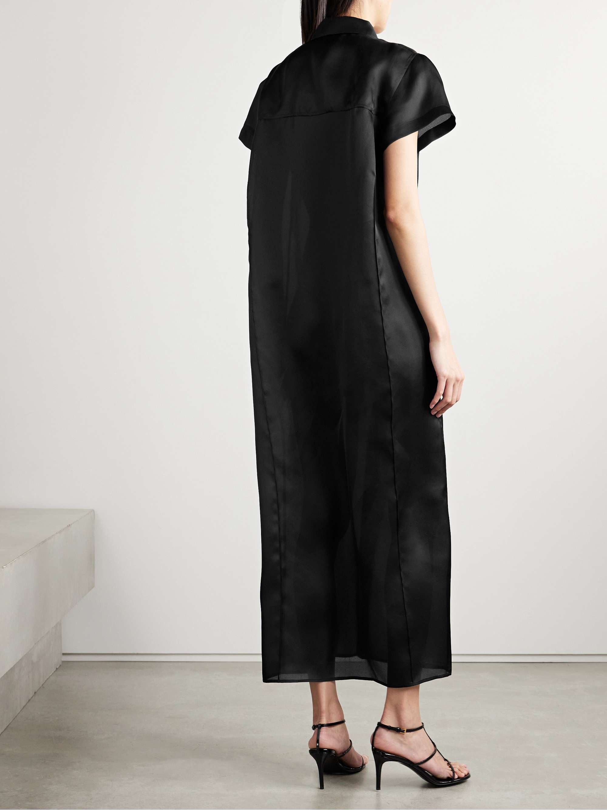 Effy silk and cotton-blend organza midi shirt dress view