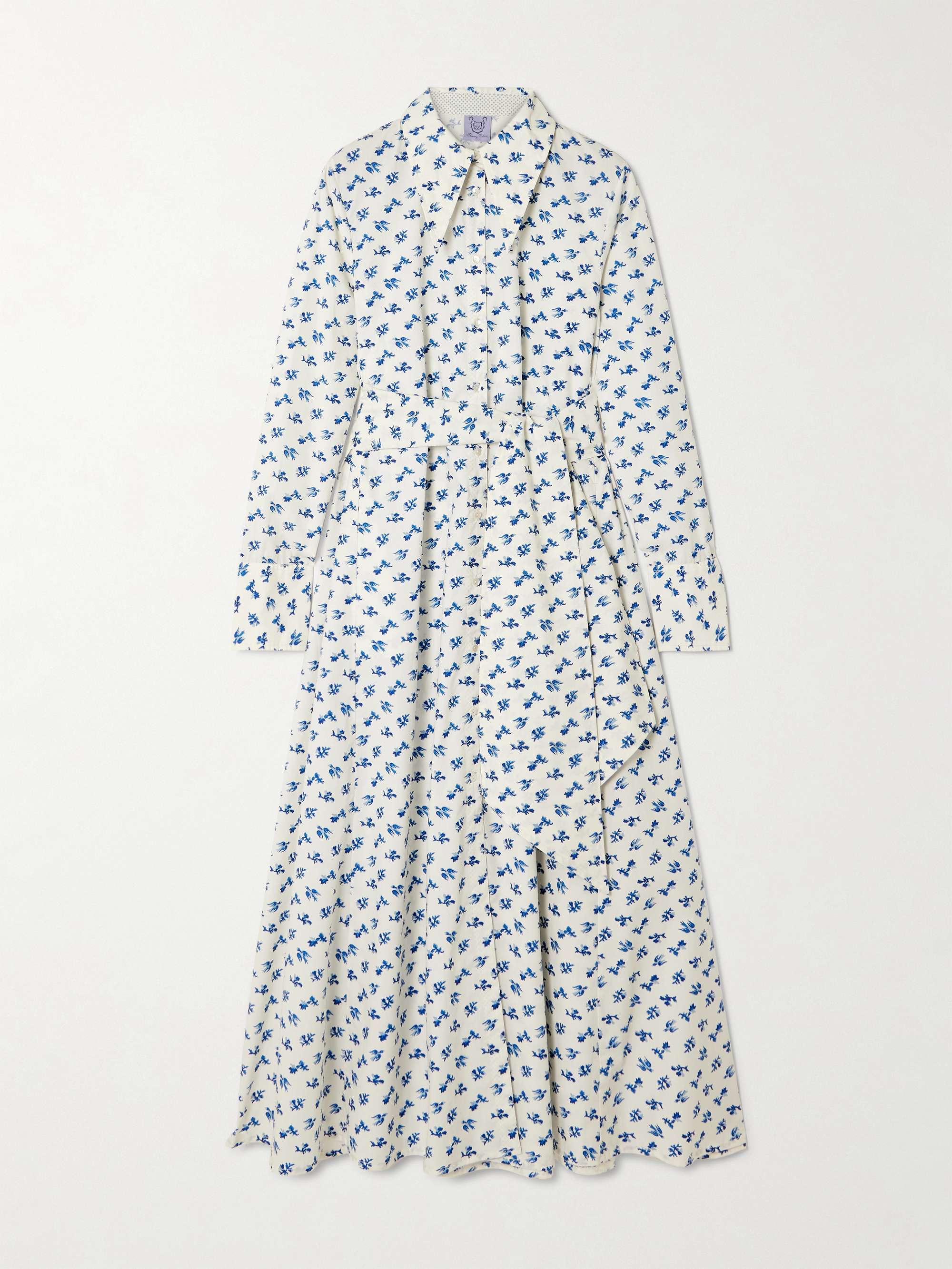 Alceste floral-print cotton-poplin midi shirt dress view