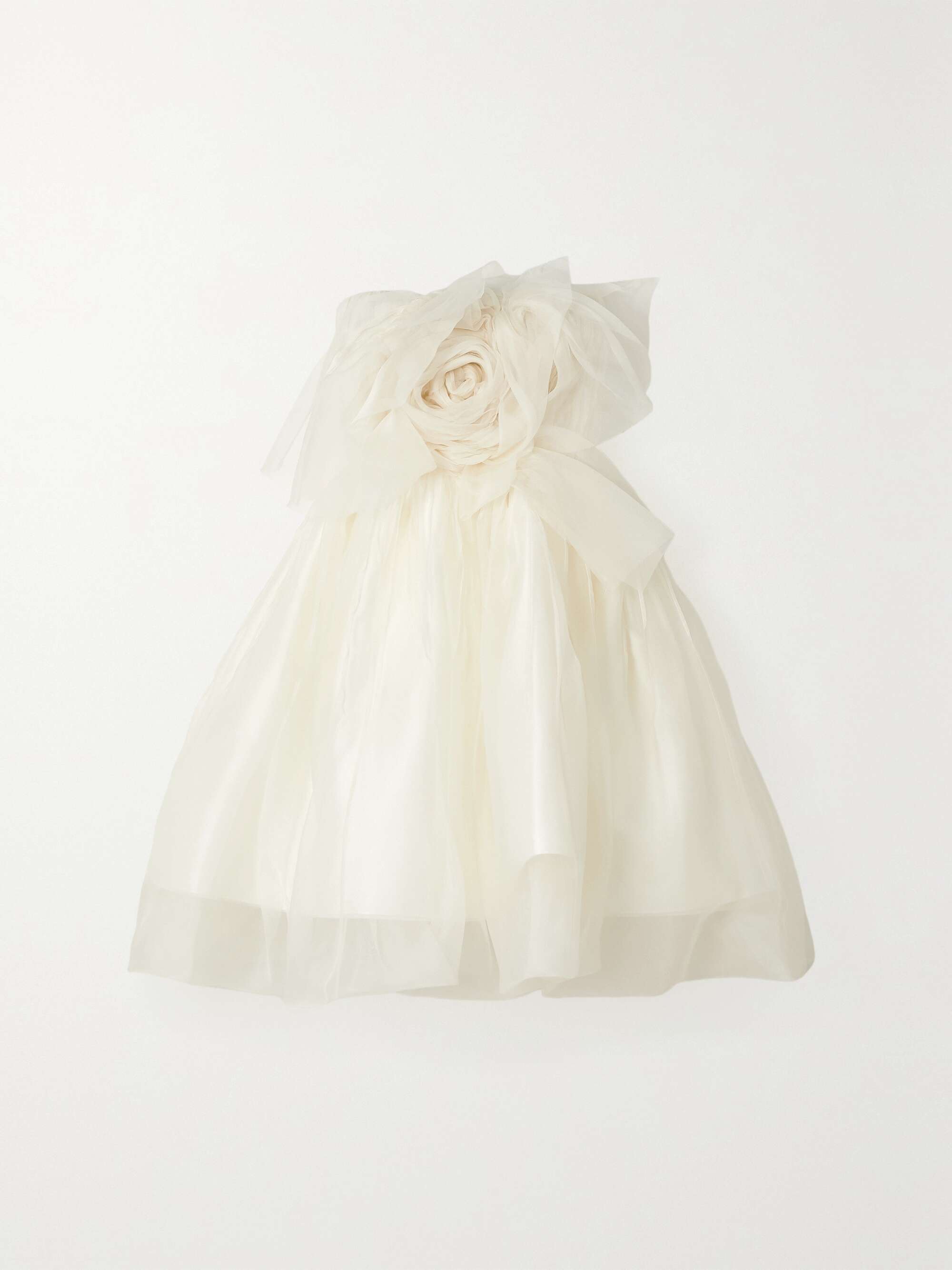 Lottie strapless appliquéd silk-organza mini dress view