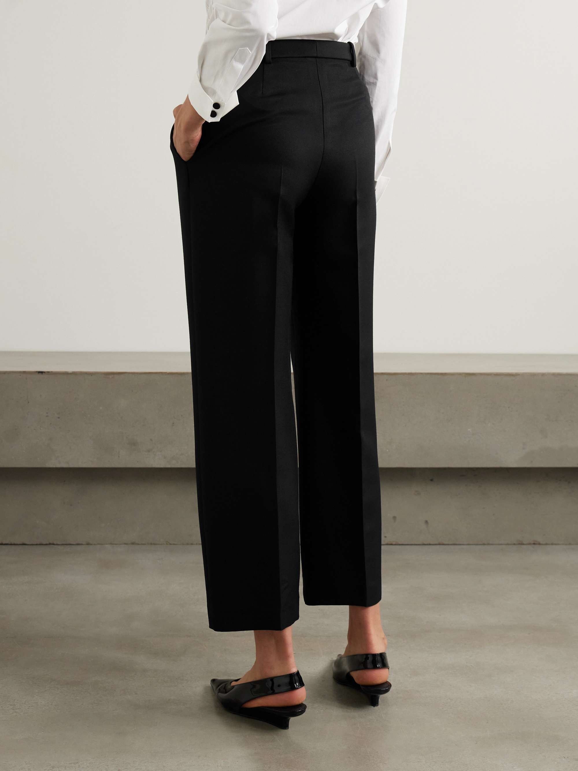Bart cropped pleated wool and silk-blend barathea wide-leg pants view