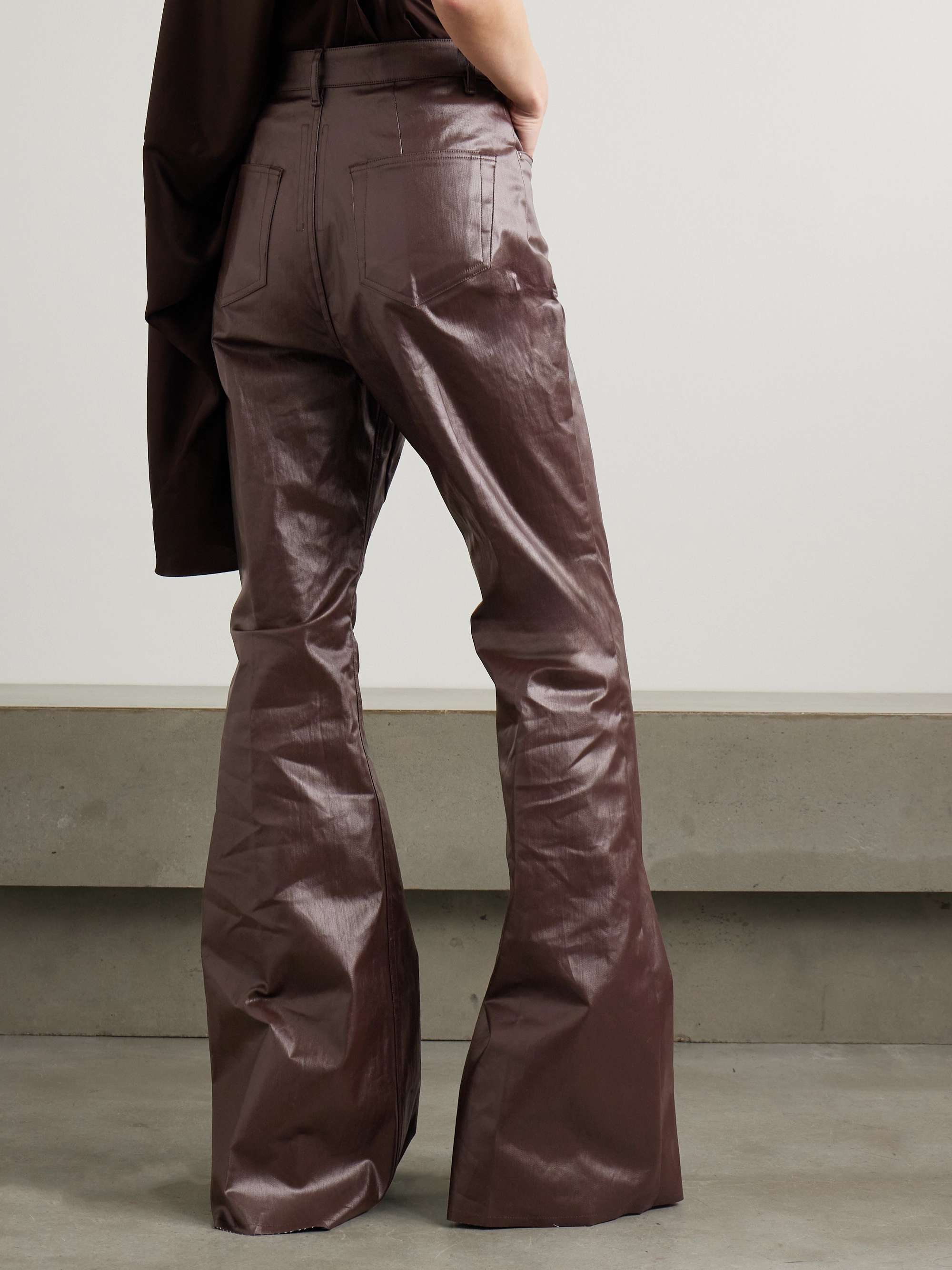 Bolan coated high-rise flared jeans view