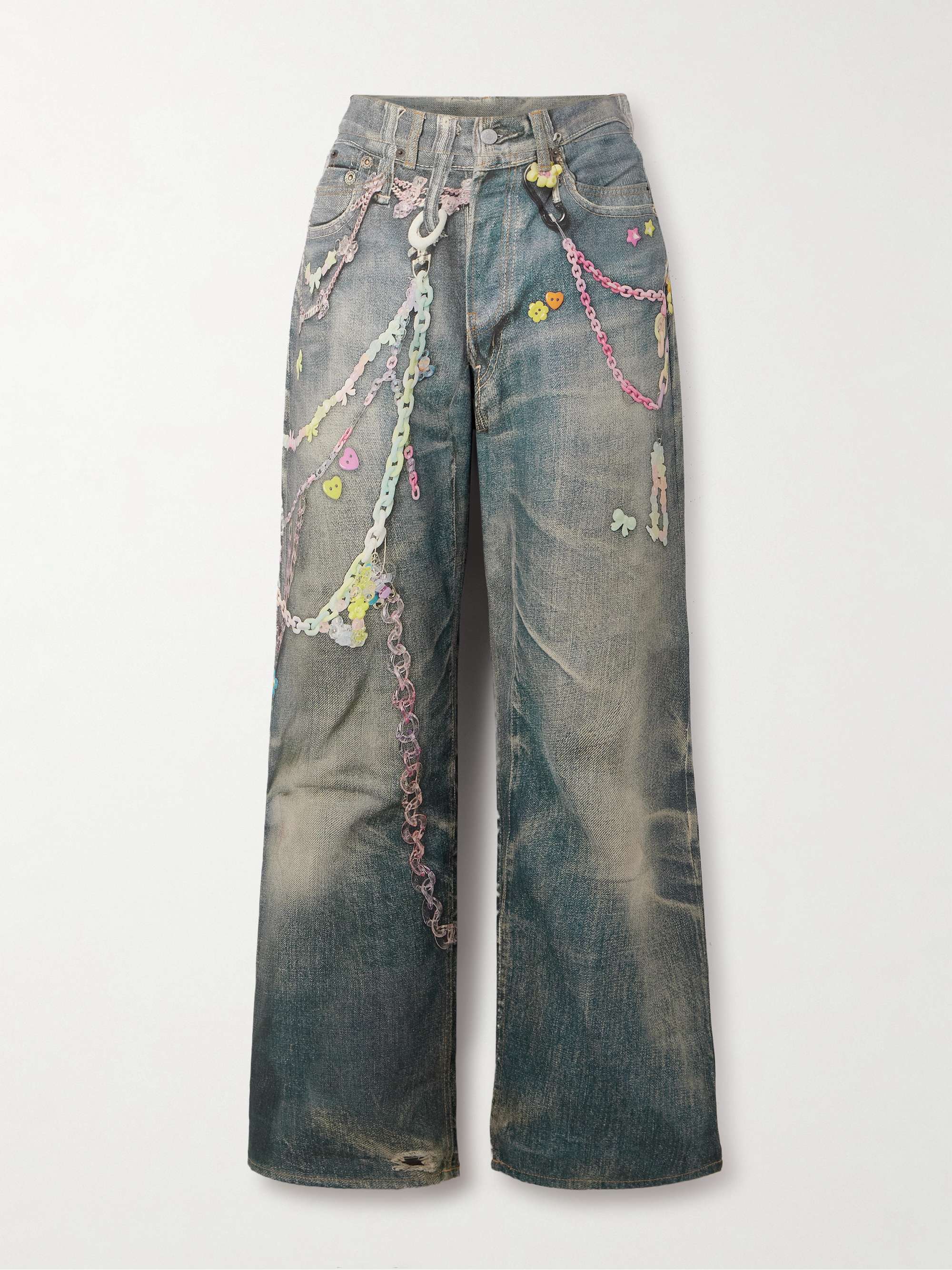 Printed wide-leg jeans view