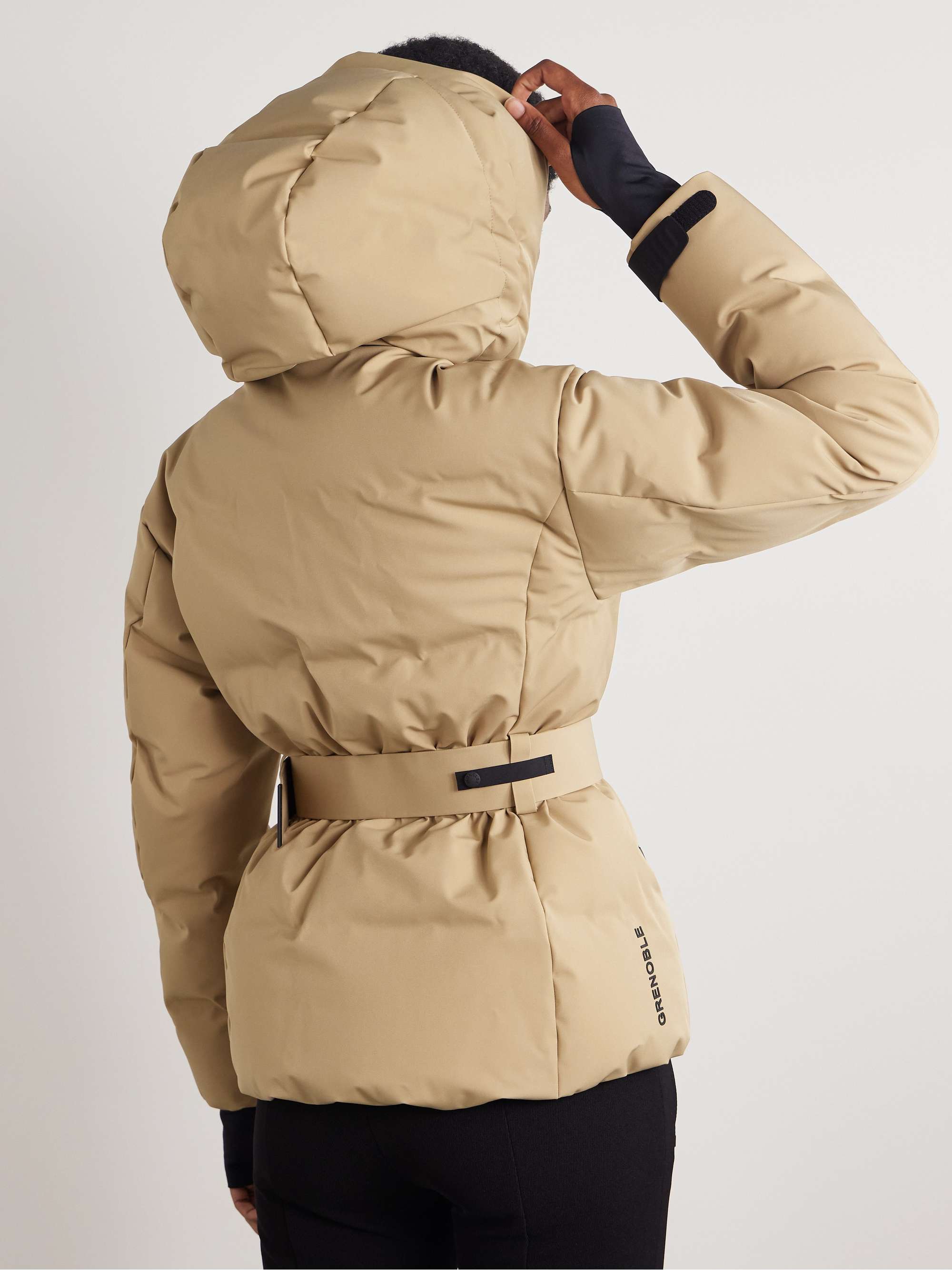 Tolima belted hooded quilted down ski jacket view
