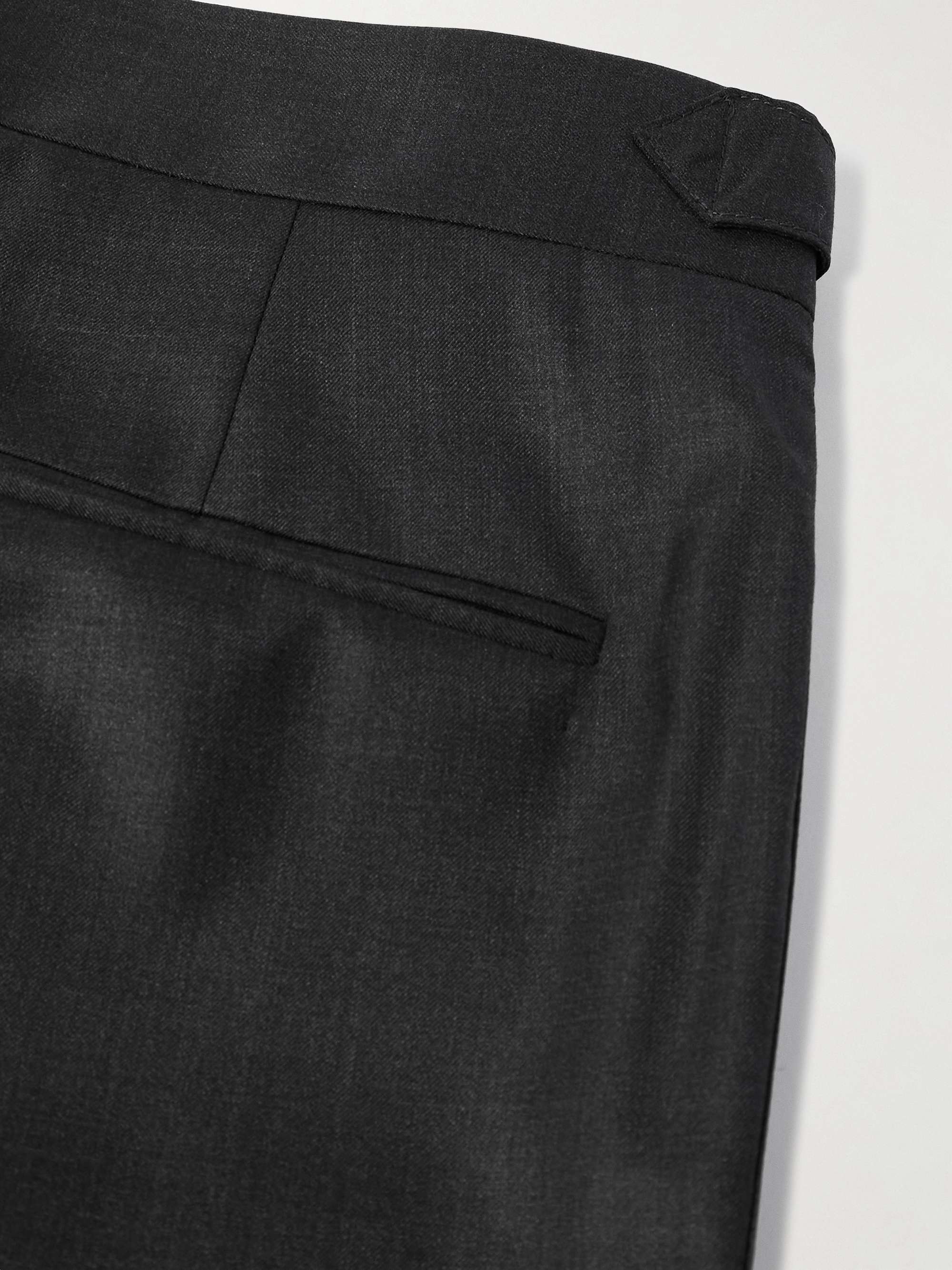 Pleated Virgin Wool and Silk-Blend Suit Trousers view