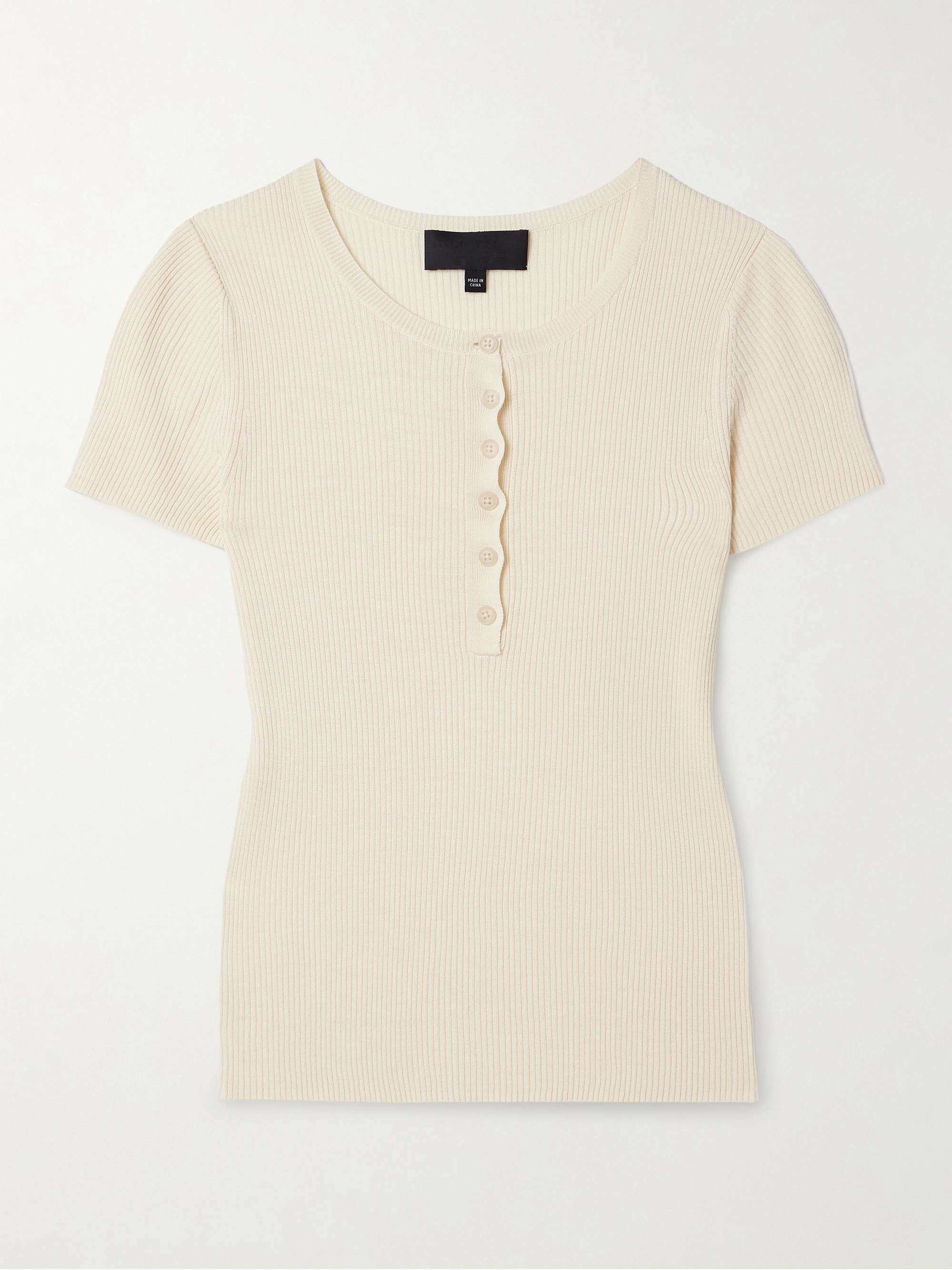 Francene ribbed silk Henley T-shirt view