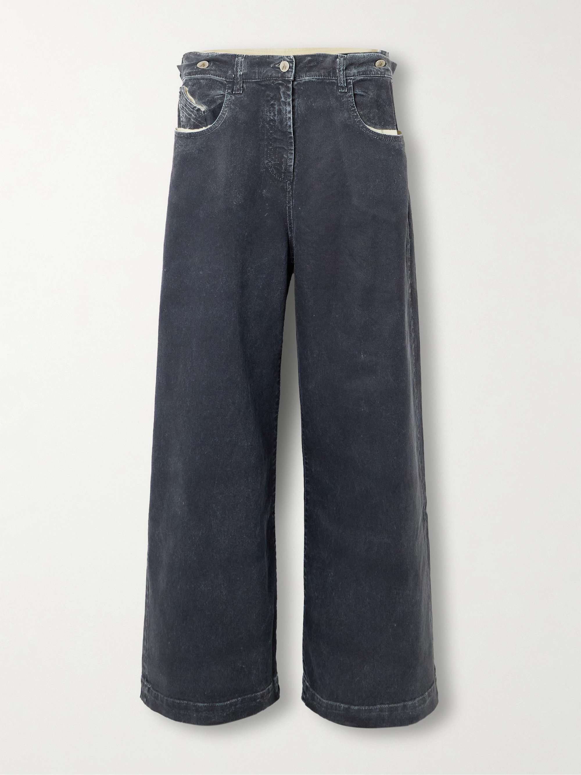Coated boyfriend jeans view