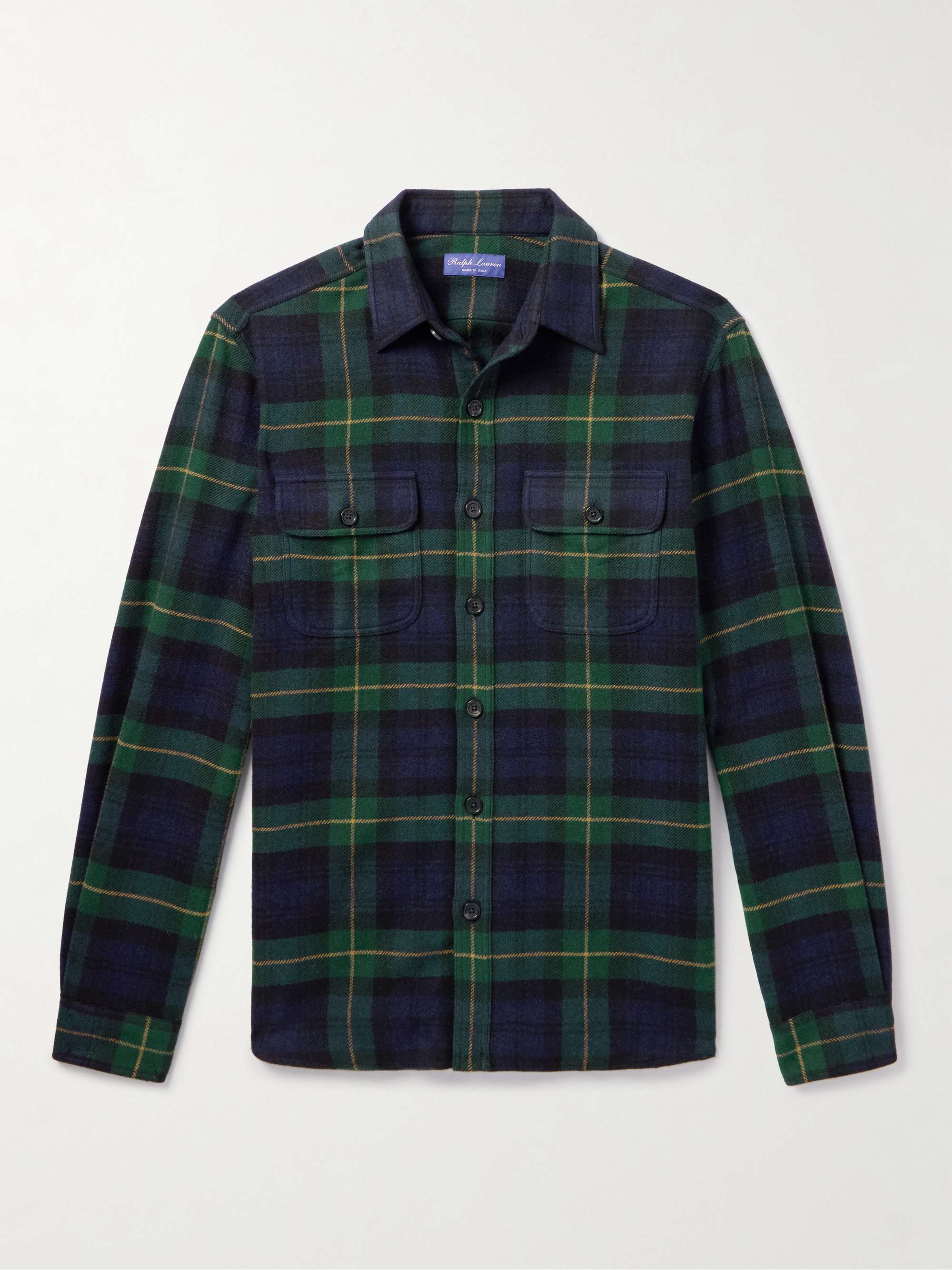 Checked Wool and Cashmere-Blend Shirt view
