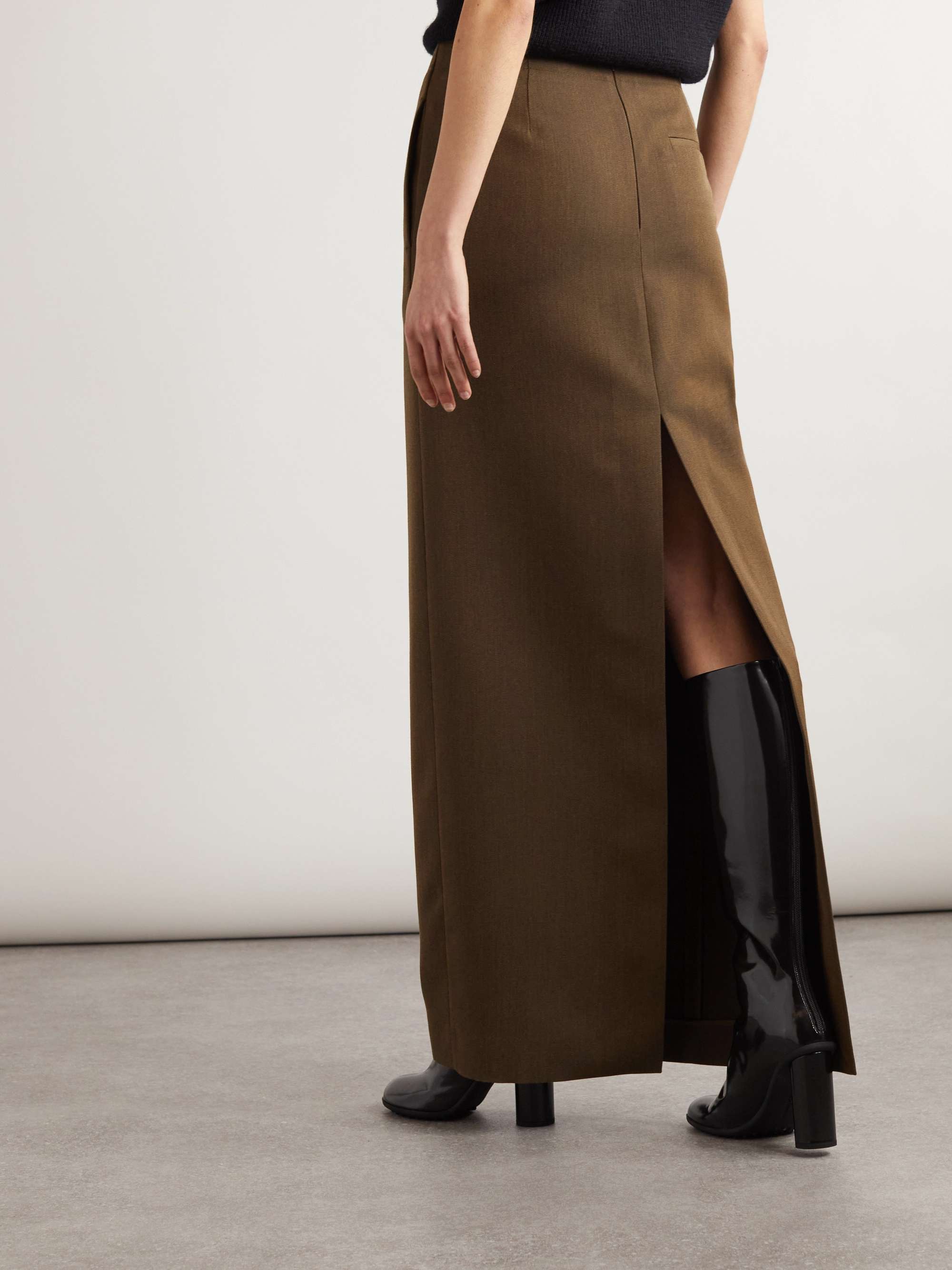Wool-twill maxi skirt view