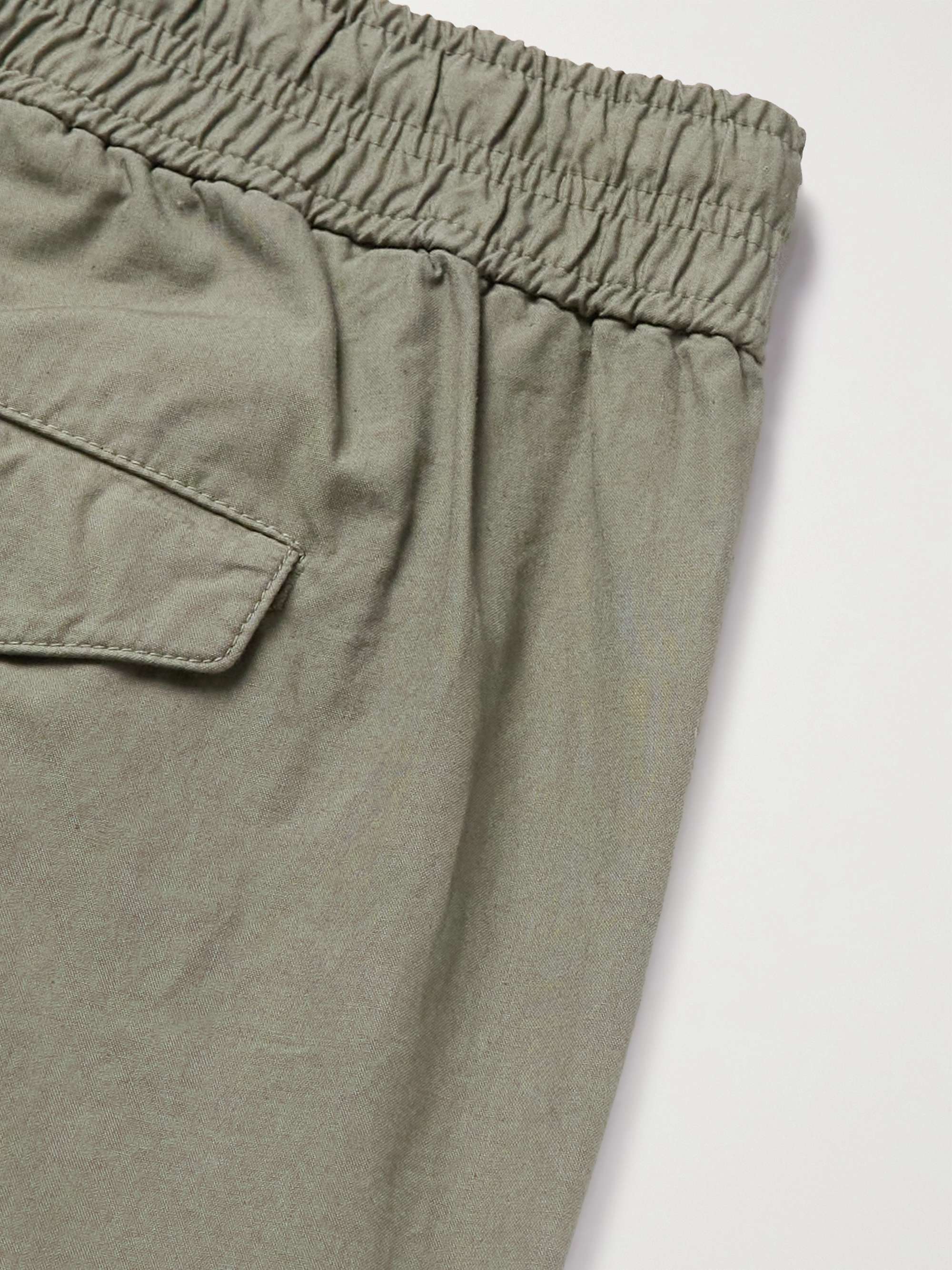 Straight-Leg Cotton-Poplin Cargo Trousers view