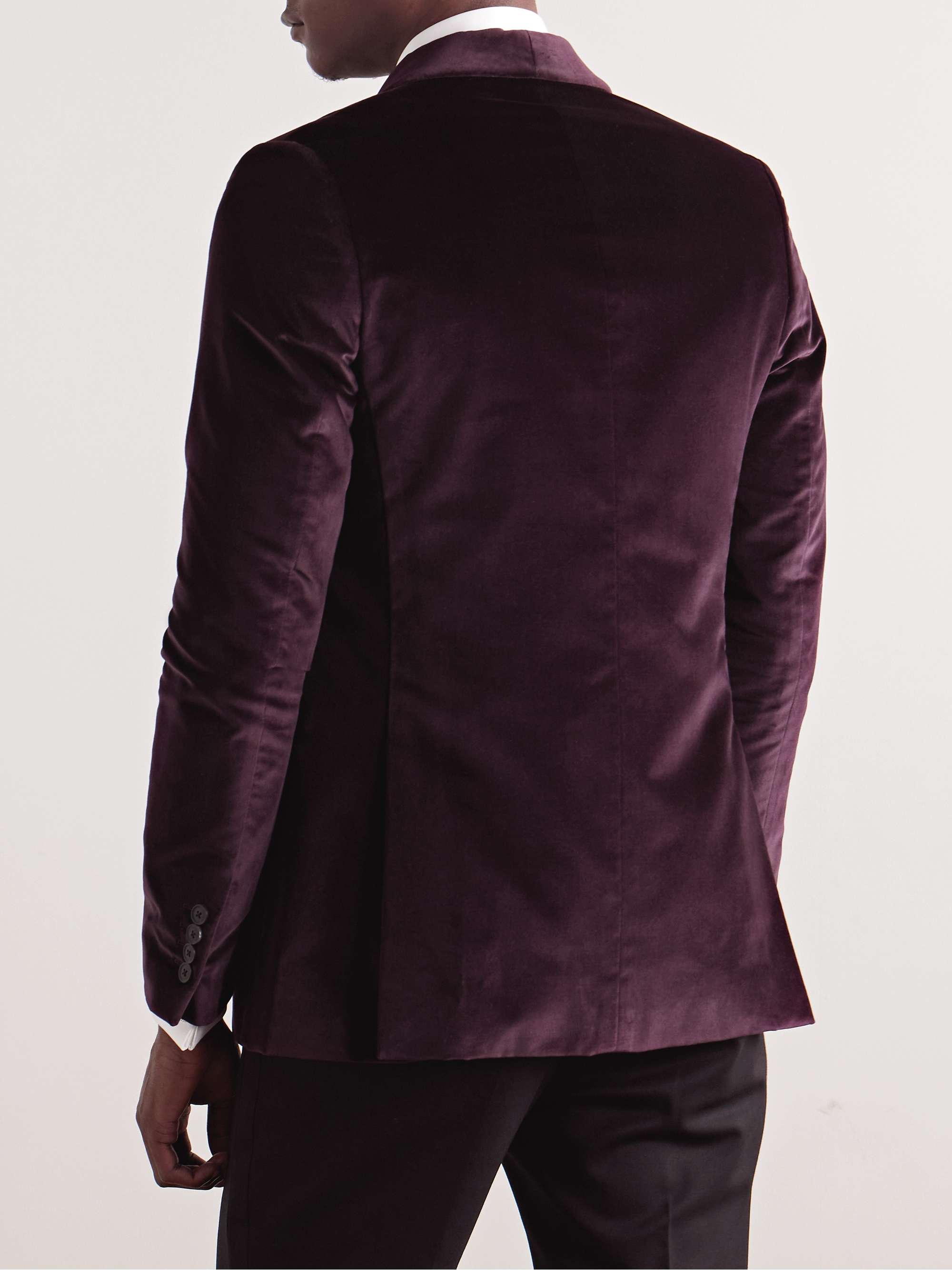 Shawl-Collar Cotton-Velvet Tuxedo Jacket view
