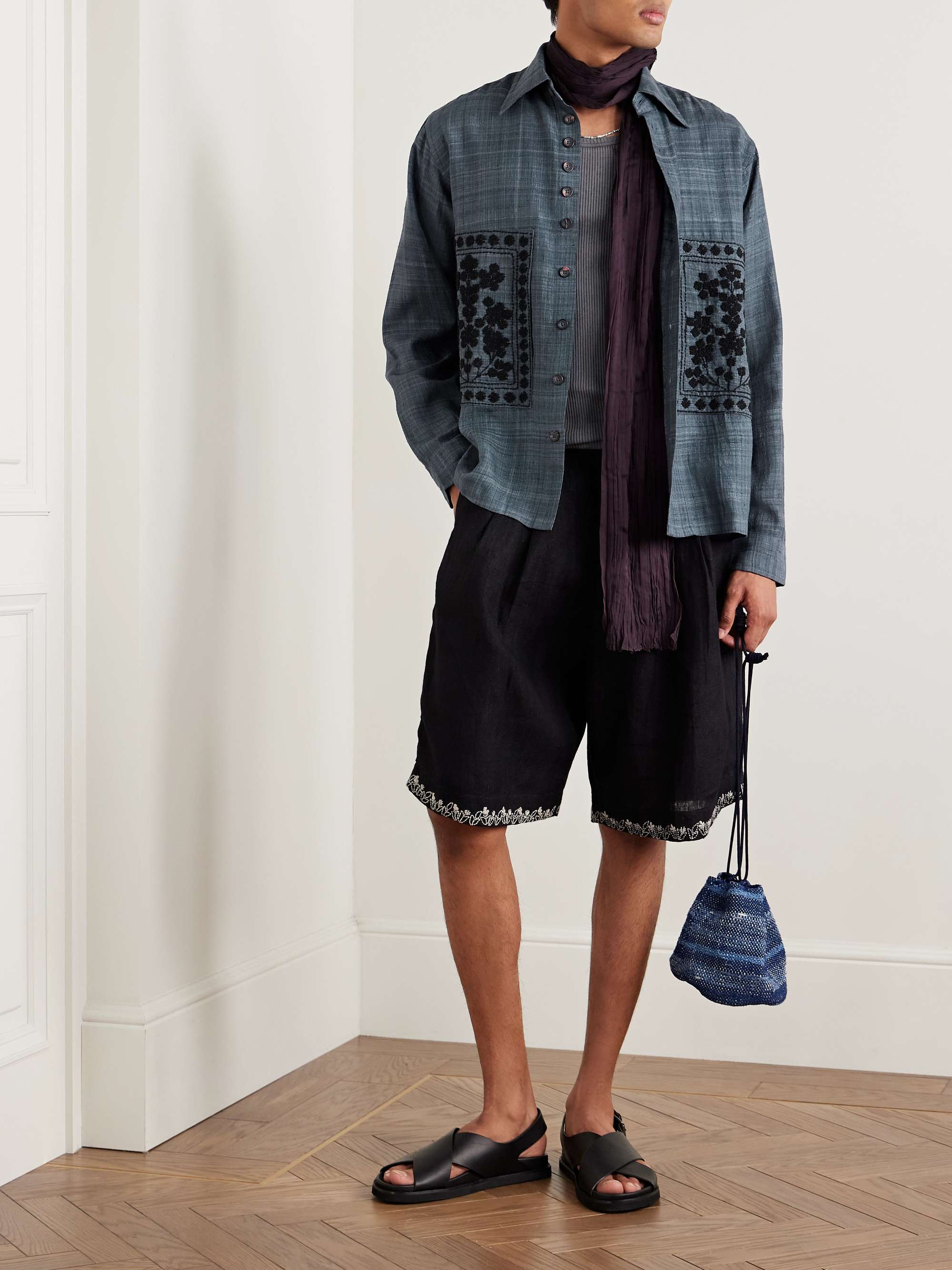Sultan Embroidered Silk Shirt view