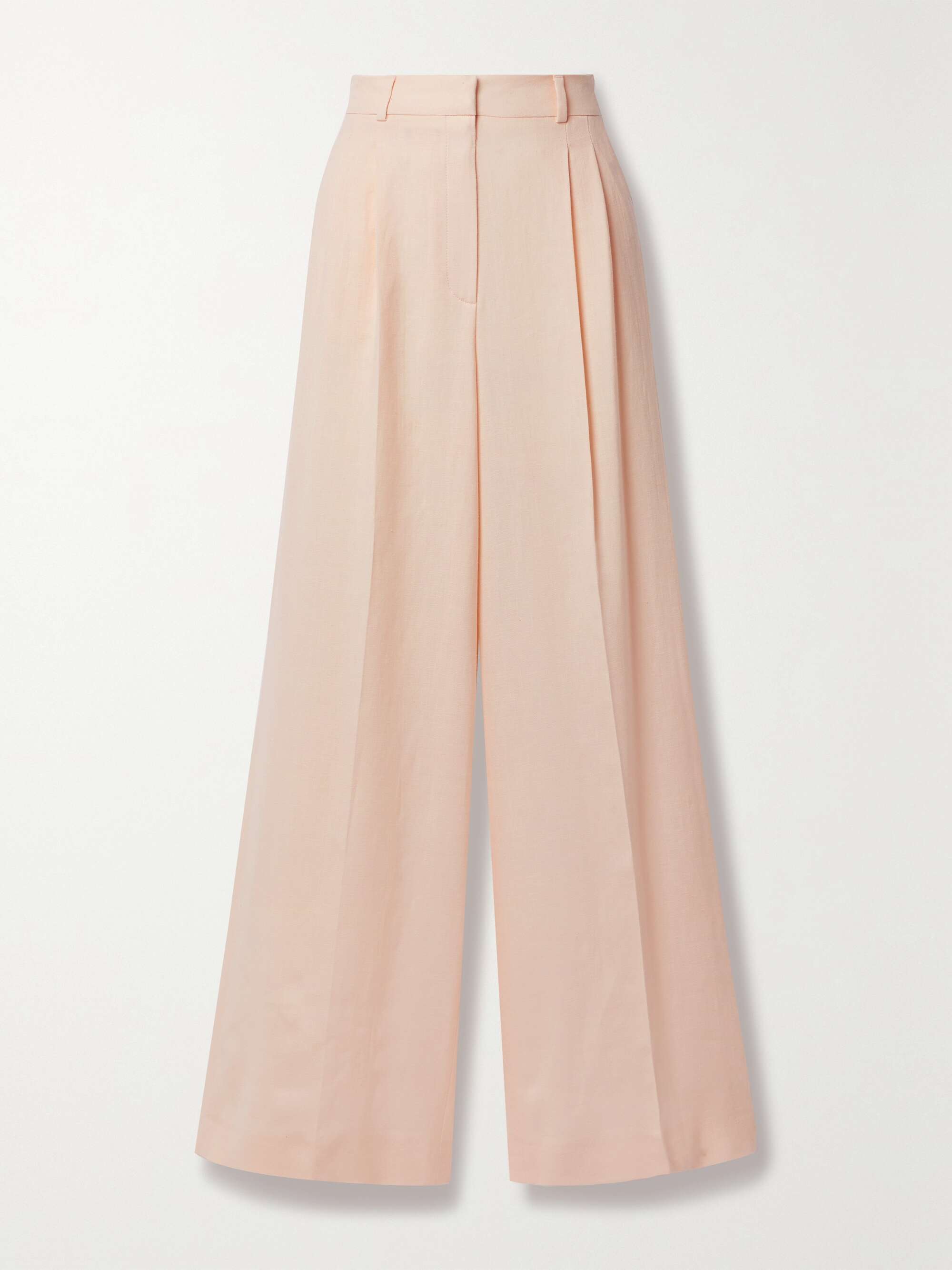 Nyack pleated linen and wool-blend wide-leg pants view