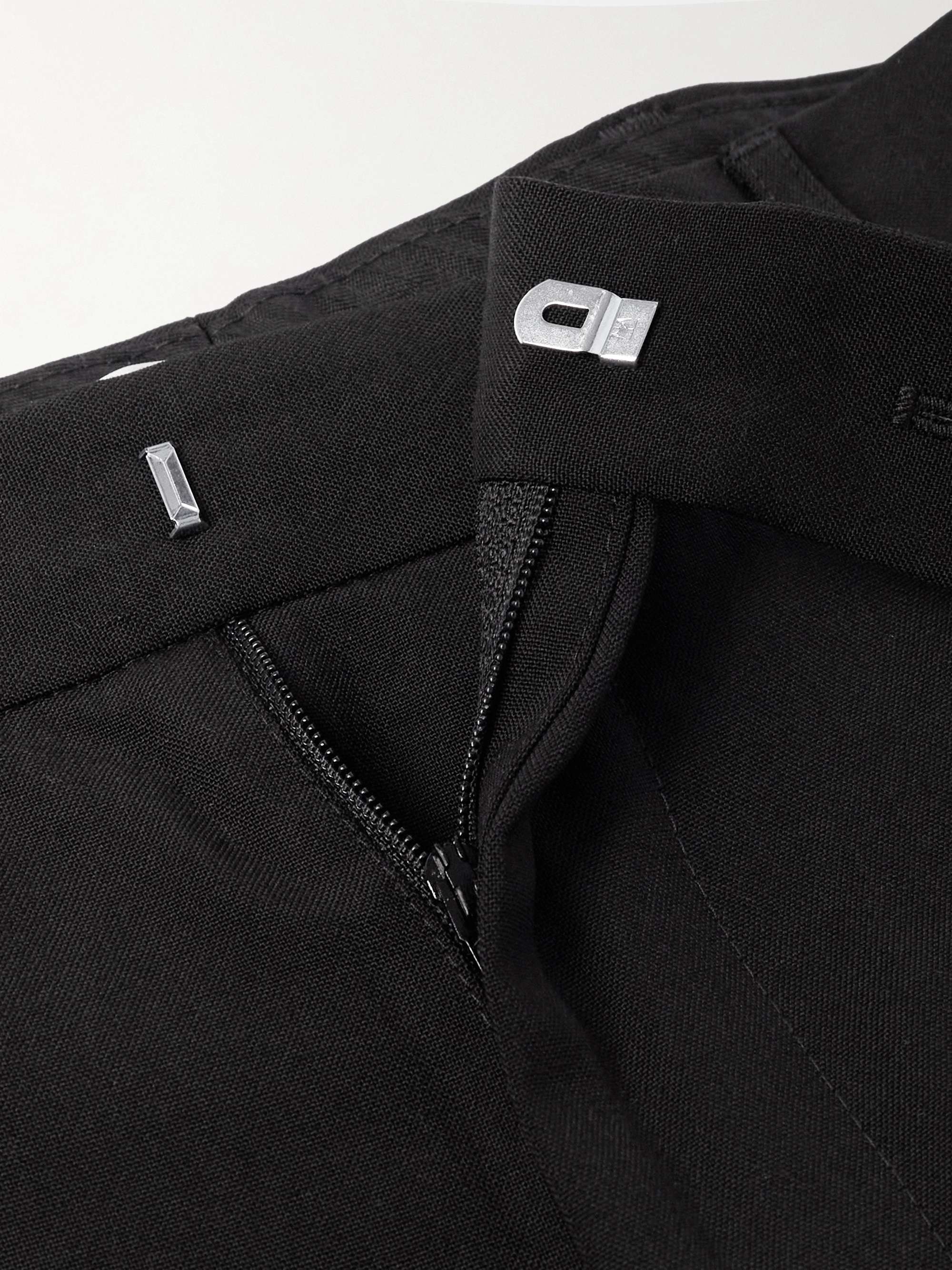 Straight-Leg Pleated Wool-Twill Suit Trousers view