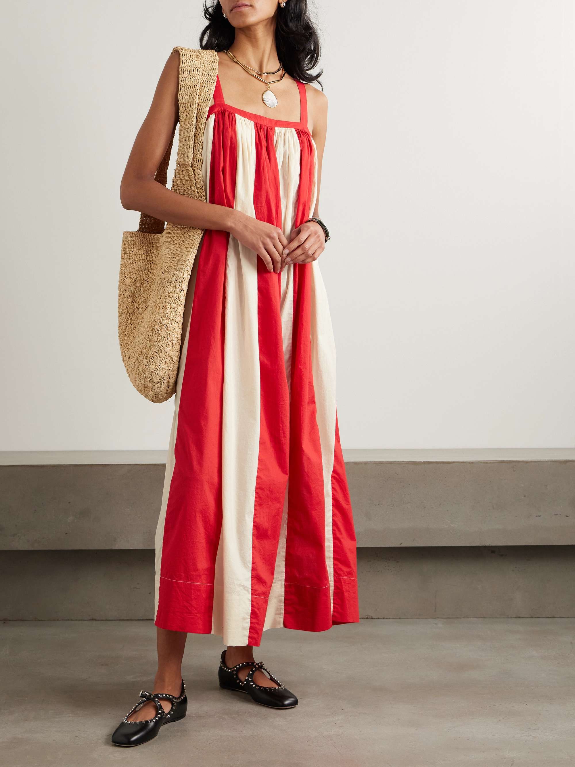 Liberty striped cotton maxi dress view