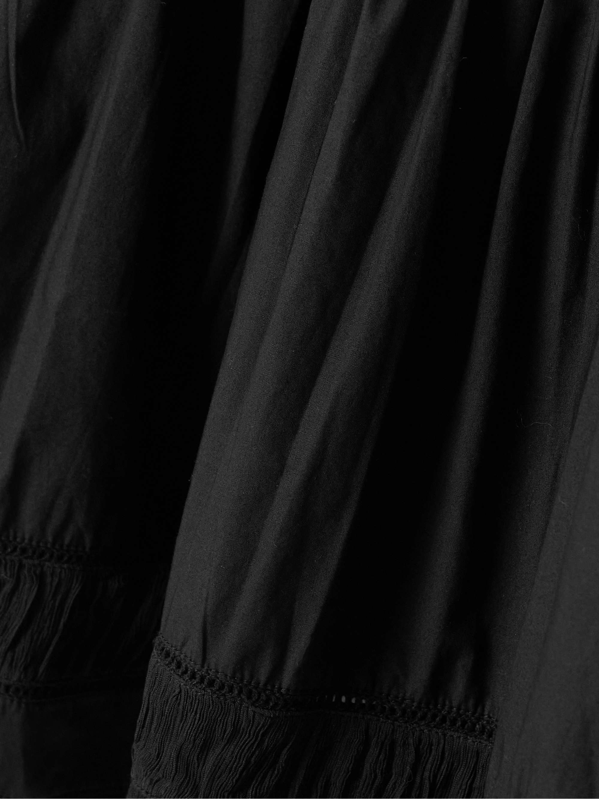 Ayla crochet-trimmed pleated poplin mini skirt view