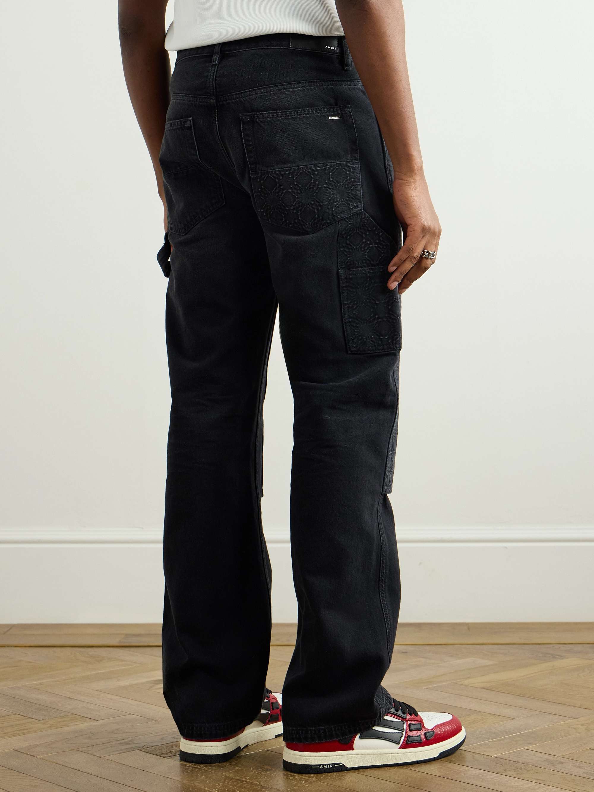 Straight-Leg Panelled Debossed Jeans view