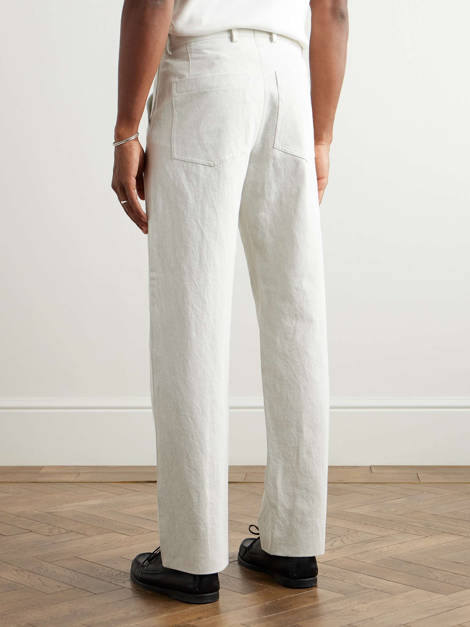Venezia 1951 Straight-Leg Cotton and Linen-Blend Twill Trousers view