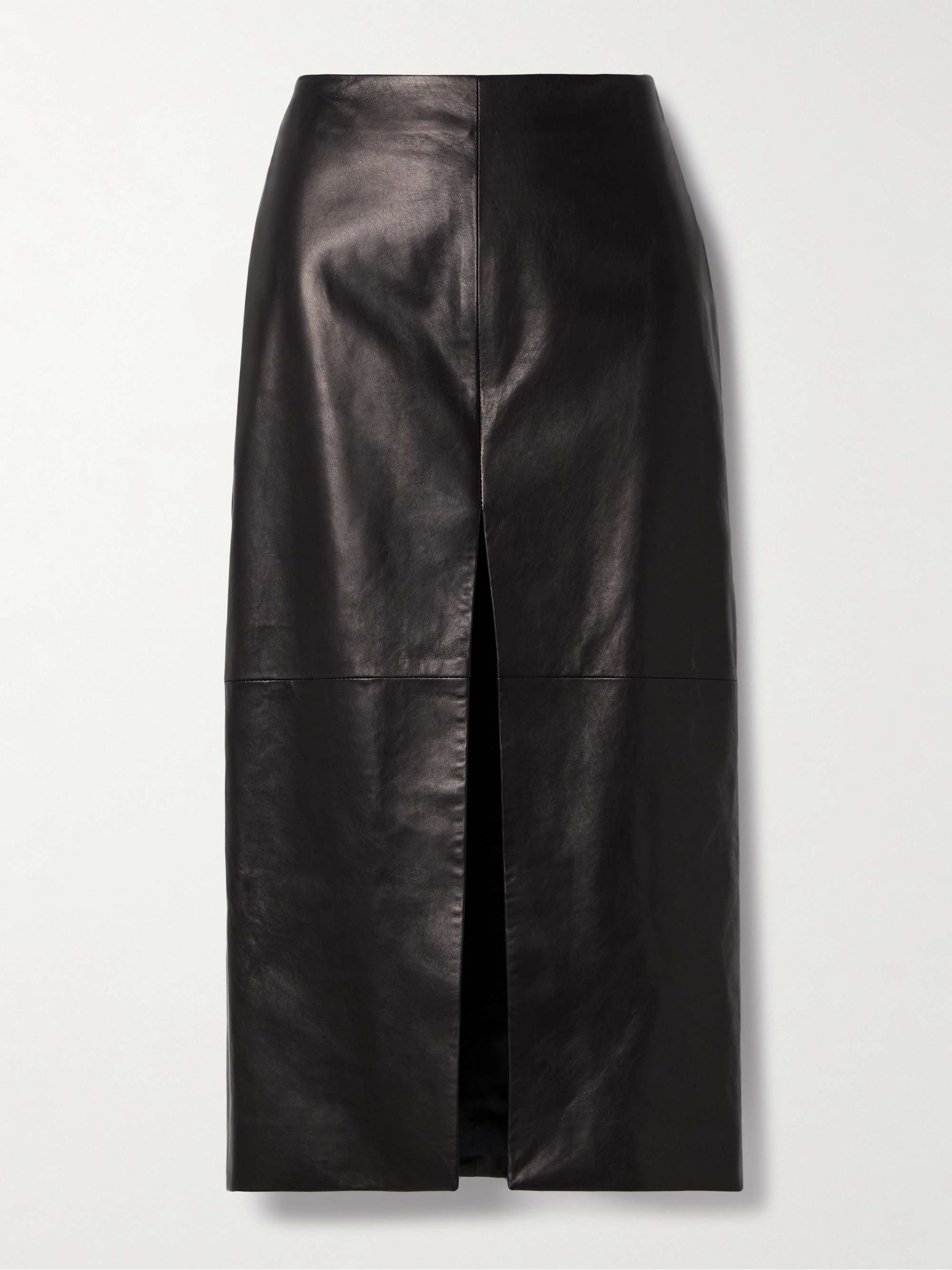 Darby leather midi skirt view