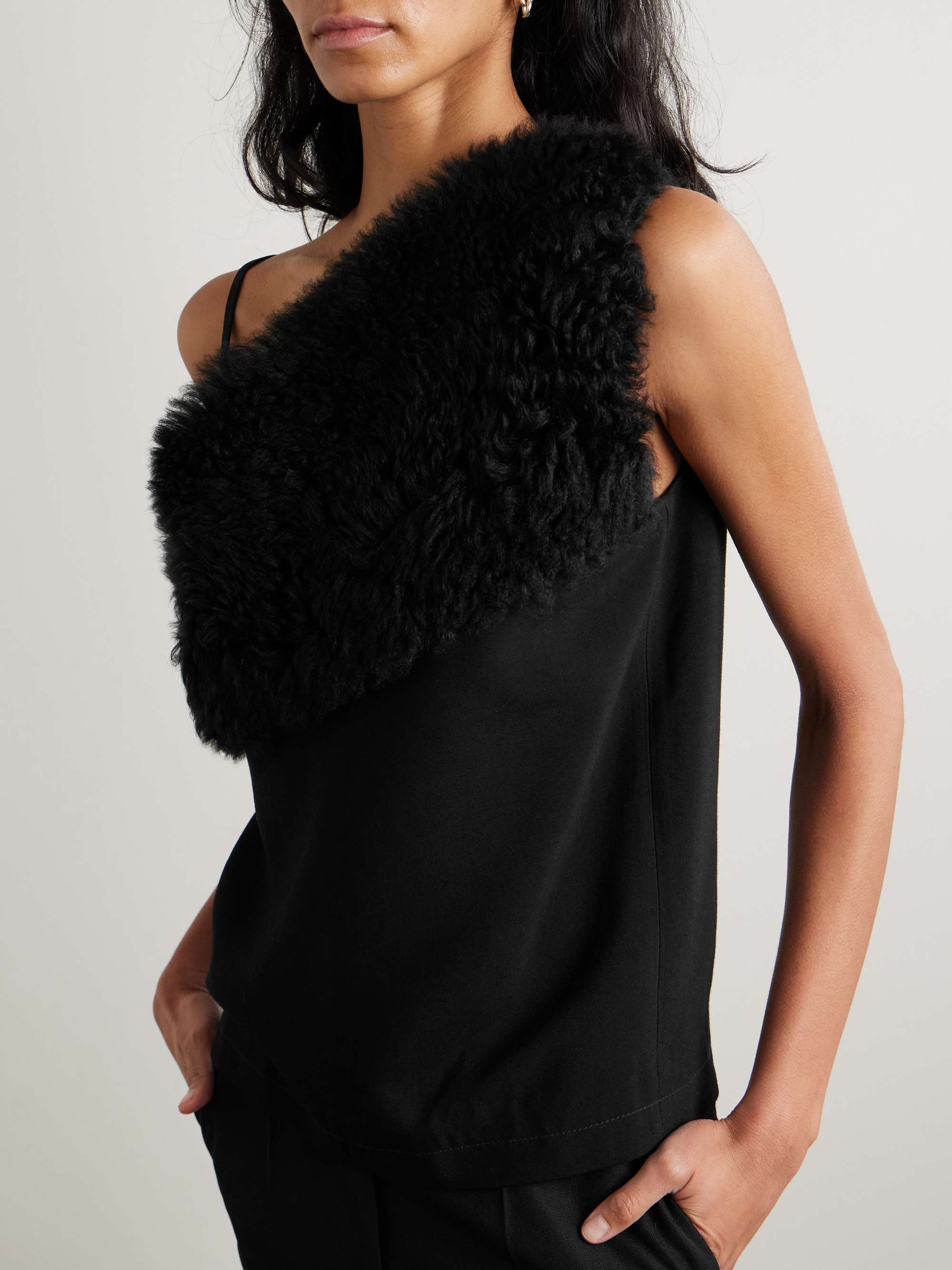 Jersey and shearling top view