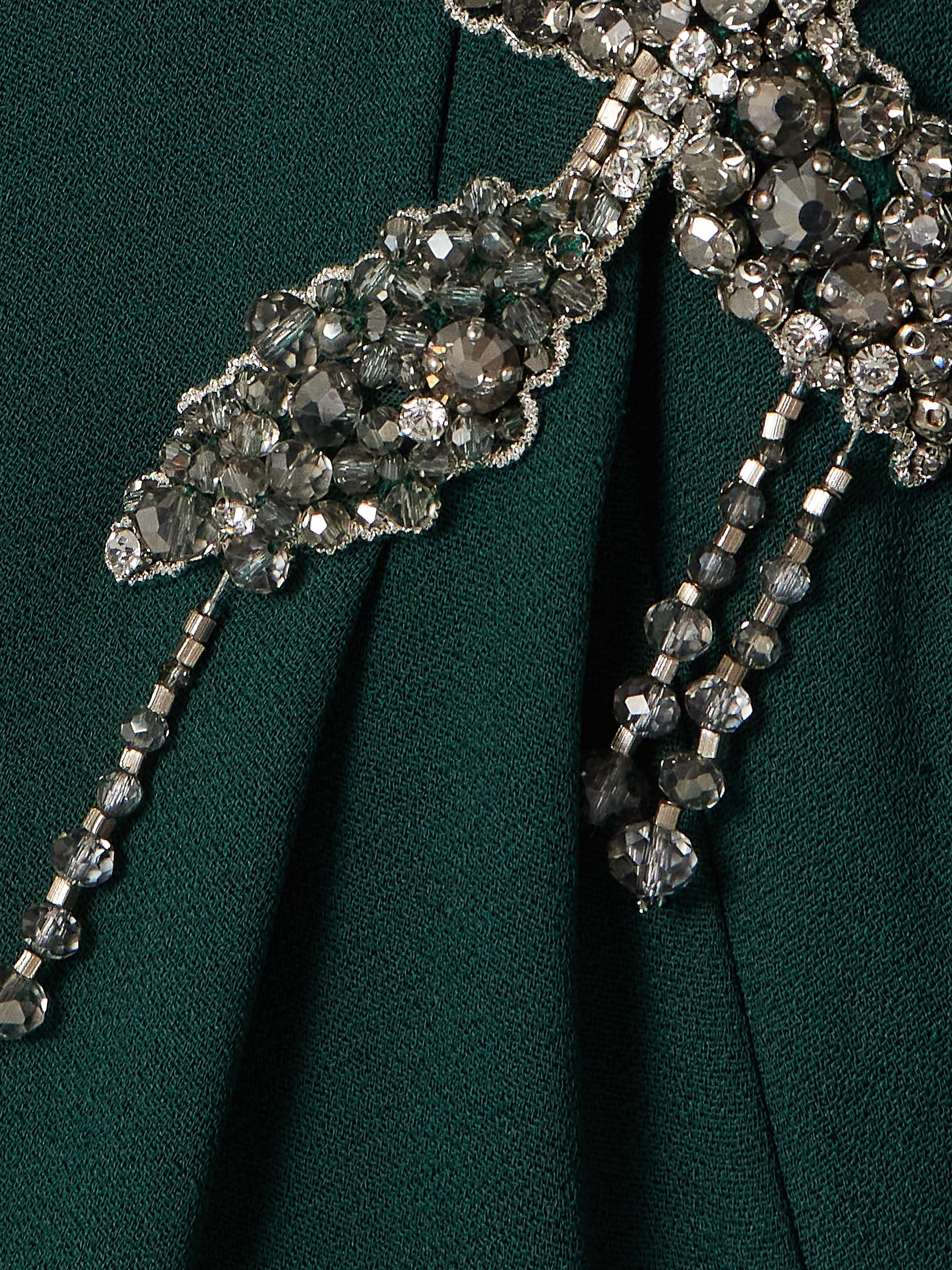 Tie-detailed embellished crepe midi dress view